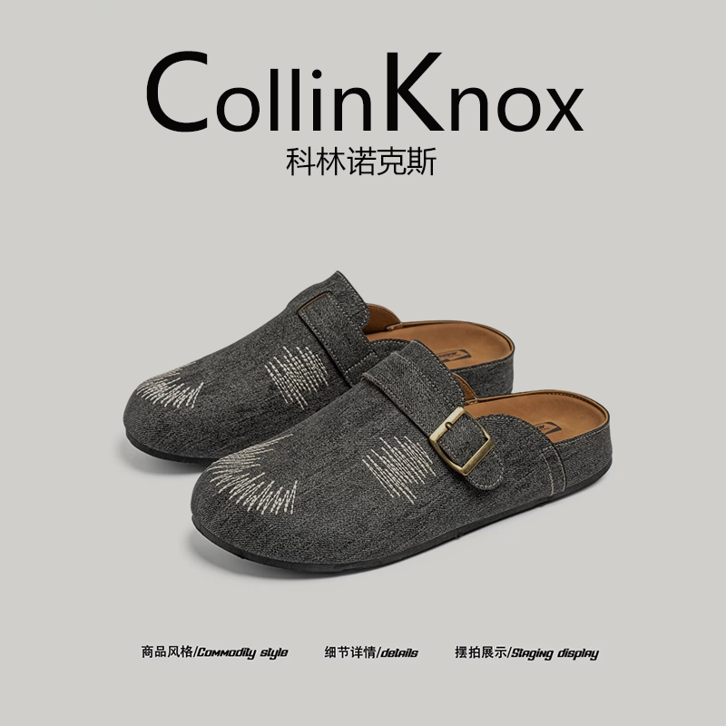 【Đa năng khi sử dụng ngoài trời】Giày Birkenstock nam mới mùa hè 2025 của CollinKnox mang lại cảm giác cao cấp, kiểu dép lê nửa quai.