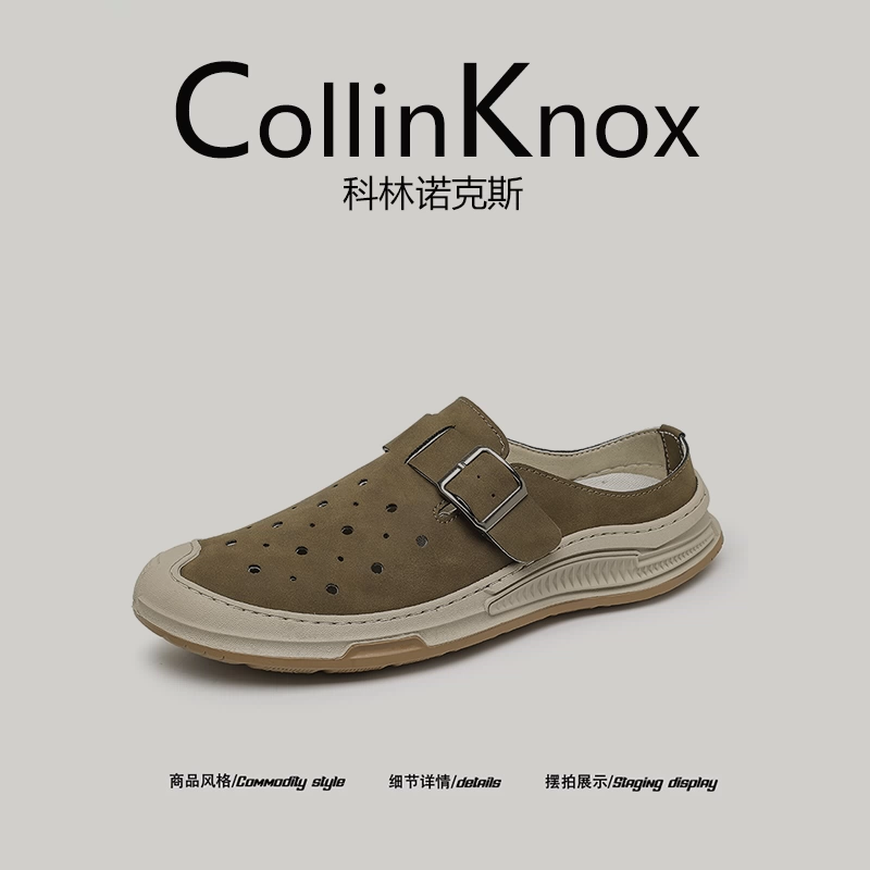 [Chất lượng sang trọng nhẹ nhàng] Giày Birkenstock mùa hè mới CollinKnox2025 dành cho nam, dép nửa kín mũi khoét lỗ dùng ngoài trời