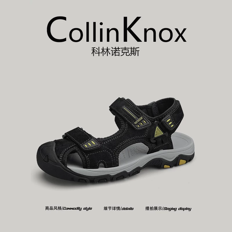 [Chất lượng da thật] CollinKnox 2026 Dép đi biển cỡ lớn chống trượt dành cho nam mùa hè mới 2026.