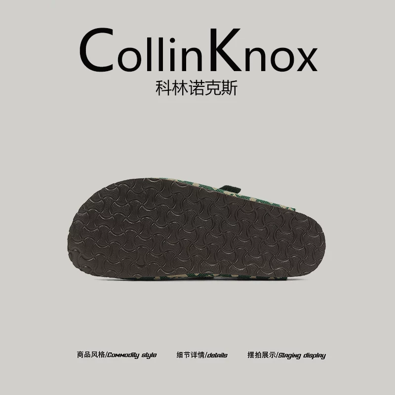 [Sản phẩm bán chạy] Dép lê CollinKnox mùa hè 2026 mới dành cho nam và nữ, giày Birkenstock chất liệu vải jacquard đế nút chai