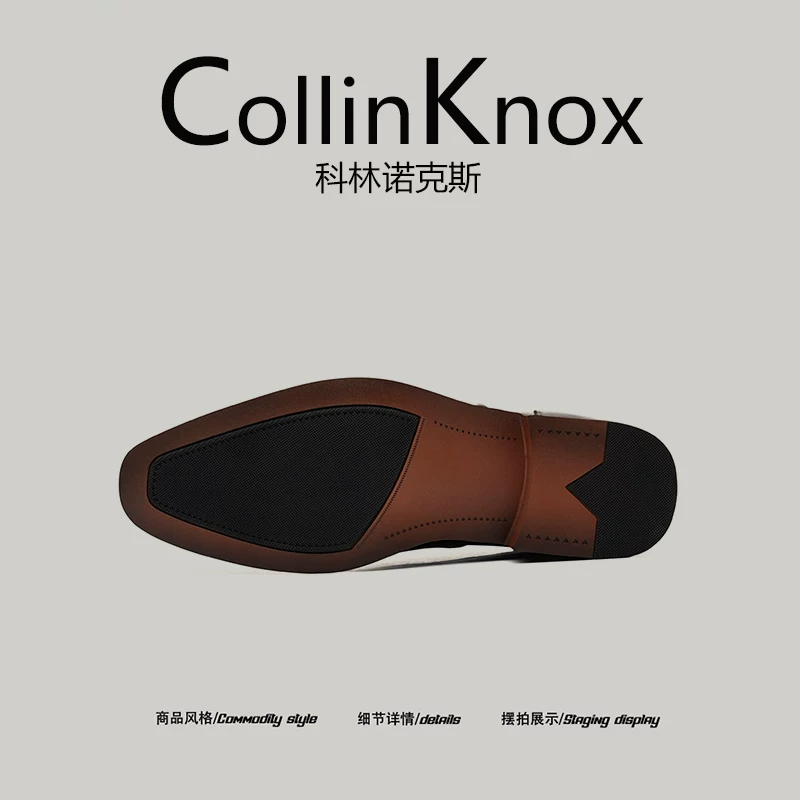 [Chính thức sang trọng] Giày cưới mũi nhọn mùa hè mới của CollinKnox2026 dành cho nam, giày oxford công sở cỡ lớn