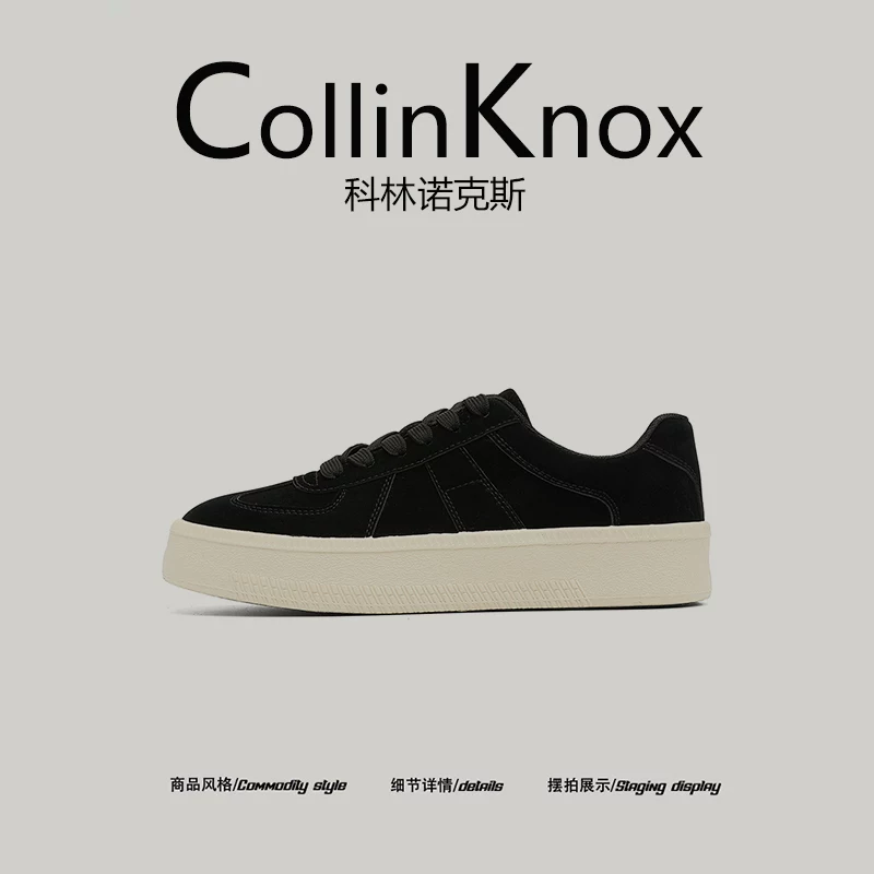 [Khuyến nghị phổ biến] Giày thể thao nam mới mùa xuân CollinKnox2026, giày thời trang màu đen đa năng và bền bỉ