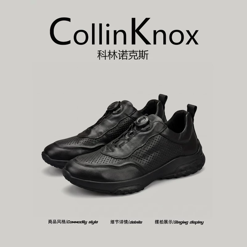 [Da thật cao cấp] Giày đi bộ nam CollinKnox 2026 mùa xuân mới màu đen thời trang