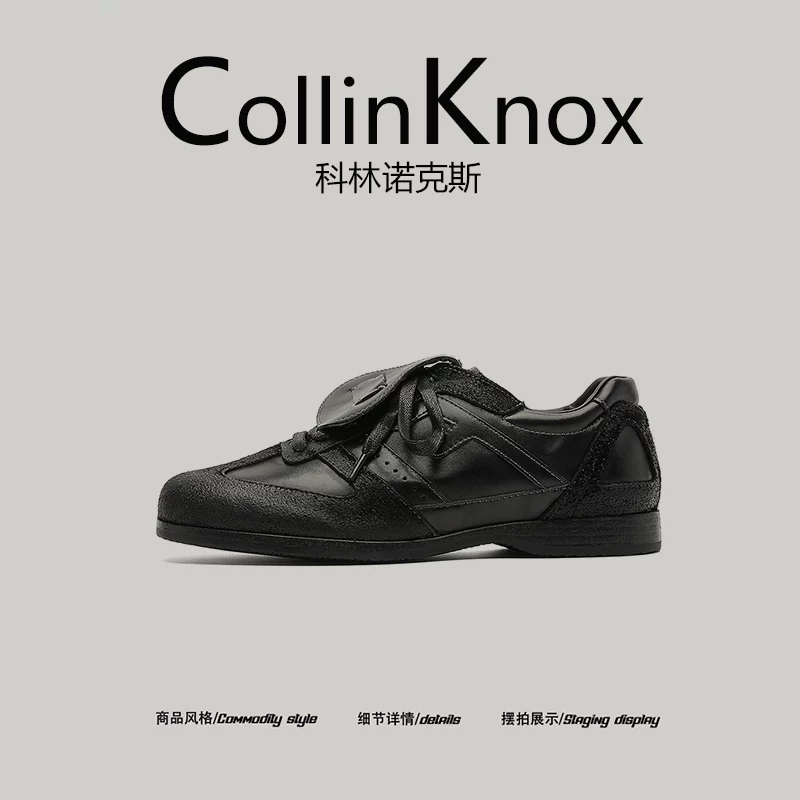 [Da thật cao cấp] CollinKnox 2026 Giày tập luyện nam mới của Đức mùa xuân 2026 Giày da mũi vuông phong cách Anh