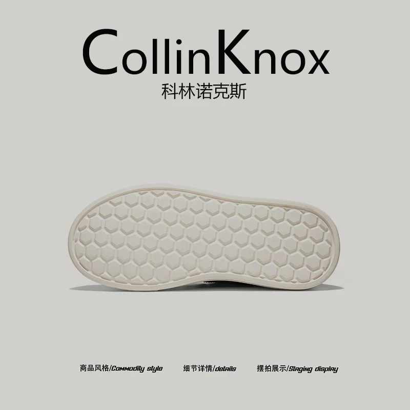 【Xu hướng giới trẻ】CollinKnox 2026 Giày thể thao nam kiểu mới mùa xuân 2026 Giày vải đế dày tăng chiều cao