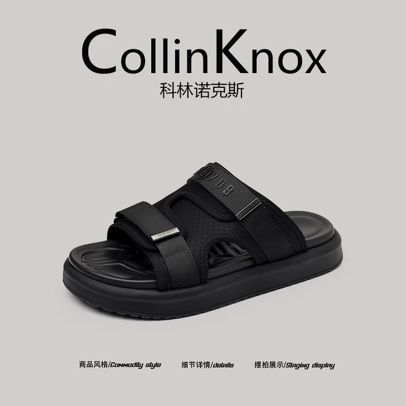 [Chất lượng cao cấp] Giày đi biển mùa hè mới CollinKnox 2026 dành cho nam, dép đế dày màu đen sang trọng