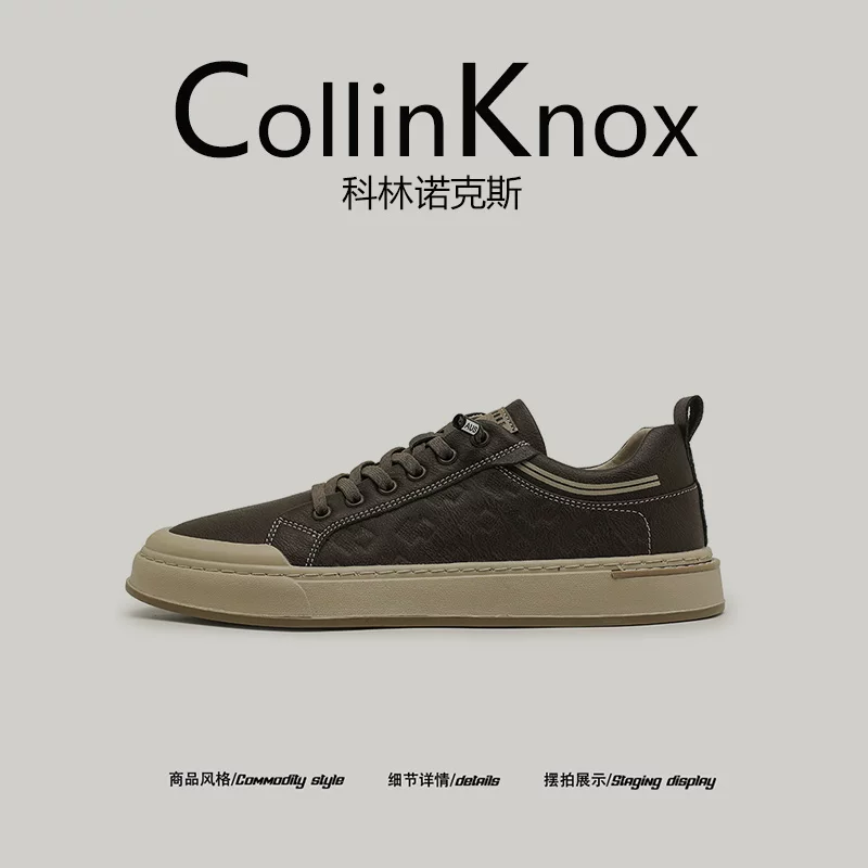 [Hàng hóa chất lượng cao] Giày thể thao cao cấp CollinKnox2025 mới mùa thu dành cho nam, giày công sở nhẹ không dây buộc
