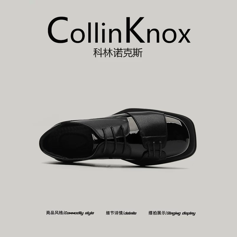 [Quý ông lịch lãm] CollinKnox2025 giày công sở sang trọng nhẹ nhàng phong cách mùa thu mới dành cho nam giới giày da mũi vuông yuppie