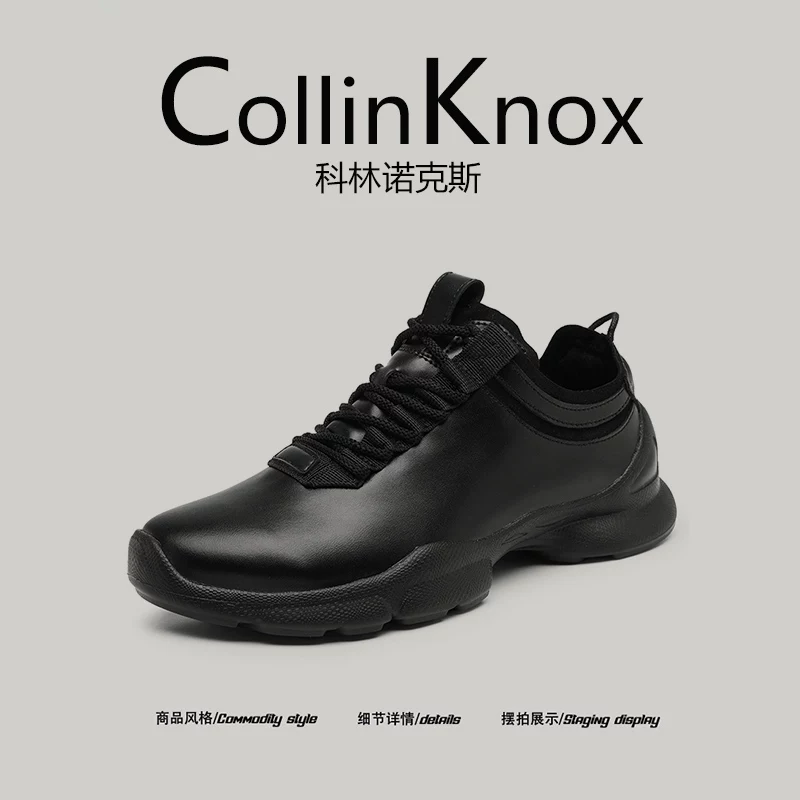 [Chất lượng thương mại quốc tế] CollinKnox 2026 Giày đế thấp nam mới mùa xuân Giày bốt Martin thông thường dành cho doanh nhân