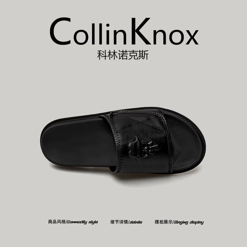 [Chất lượng da thật] Dép mùa hè mới CollinKnox 2026 dành cho nam, thích hợp mang ngoài trời, dép lười kiểu dáng đơn giản.