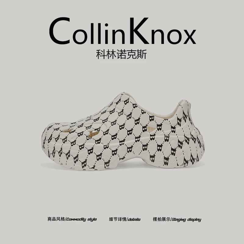 【Thiết kế đeo được hai kiểu】Giày đục lỗ kiểu mới mùa hè 2026 của CollinKnox dành cho nam, giày chống nước in họa tiết toàn bộ đế dày dành cho nữ.