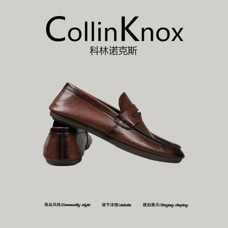 [Da thật chất lượng cao] CollinKnox 2026 Giày lười nam mới mùa xuân 2026 Giày công sở nhẹ hàng ngày