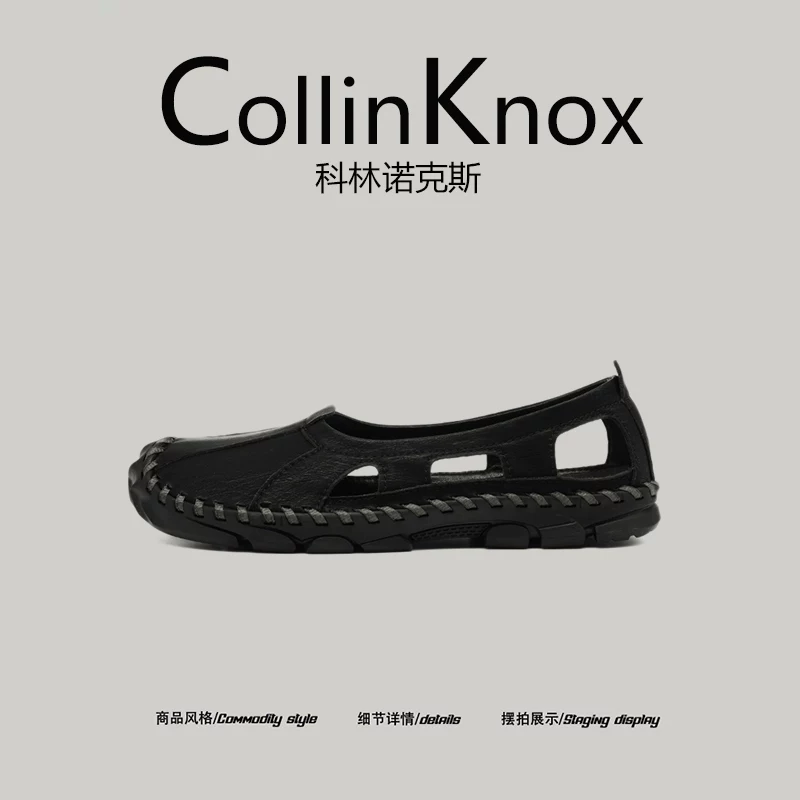 [Chất lượng da thật] Dép nam cỡ lớn CollinKnox 2026 mùa hè mới kiểu khoét lỗ.