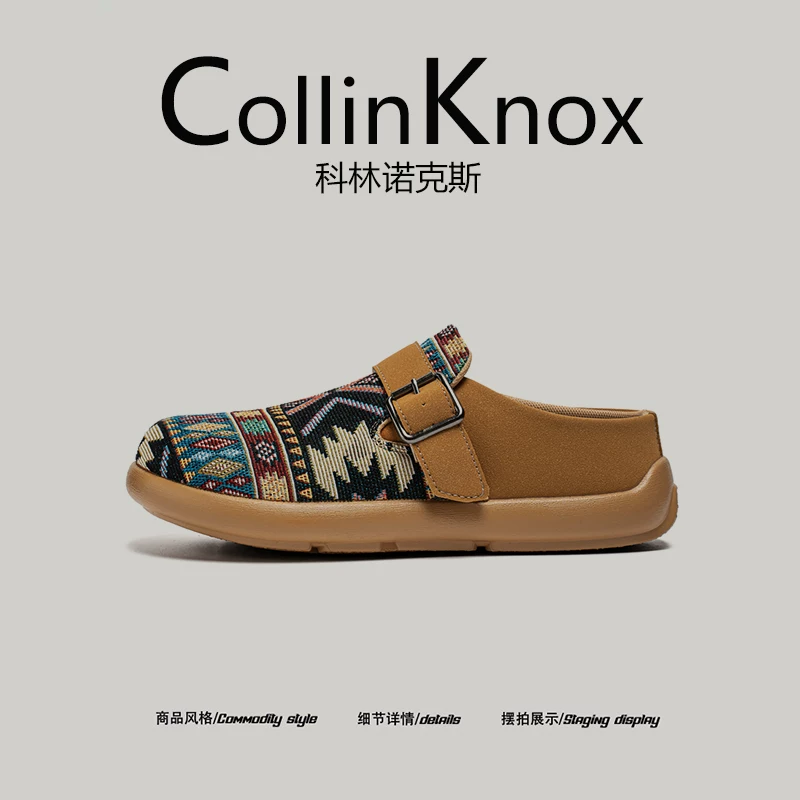 [Sản phẩm bán chạy] Giày nam kiểu Birkenstock hở mũi CollinKnox 2026 mùa hè mới, thiết kế mũi rộng và mũi kín.