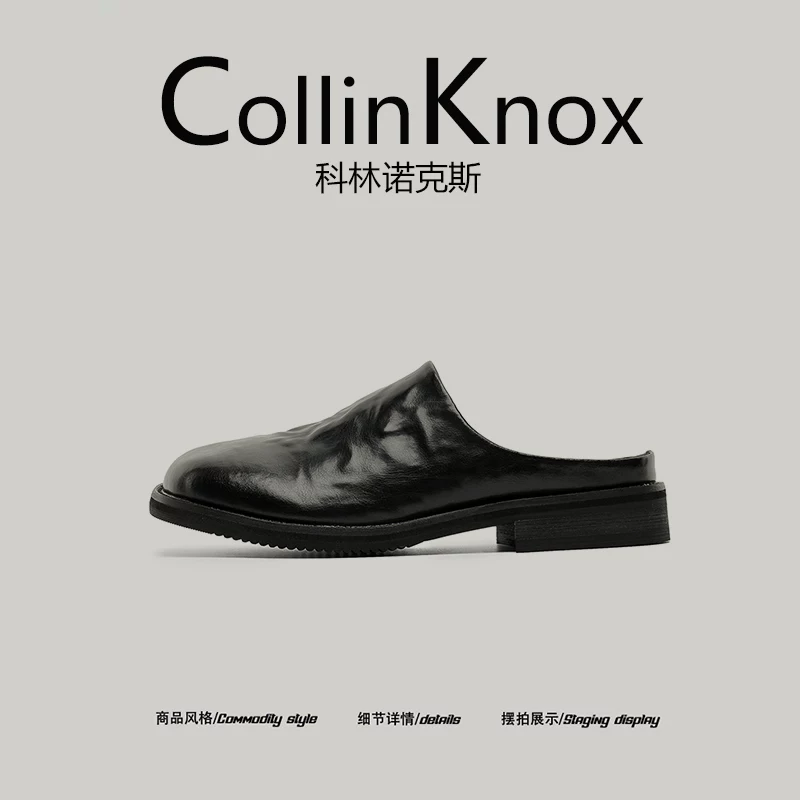 [Thoải mái và giản dị] Giày Birkenstock mùa thu mới 2025 của CollinKnox dành cho nam, dép bít mũi thời trang màu đen
