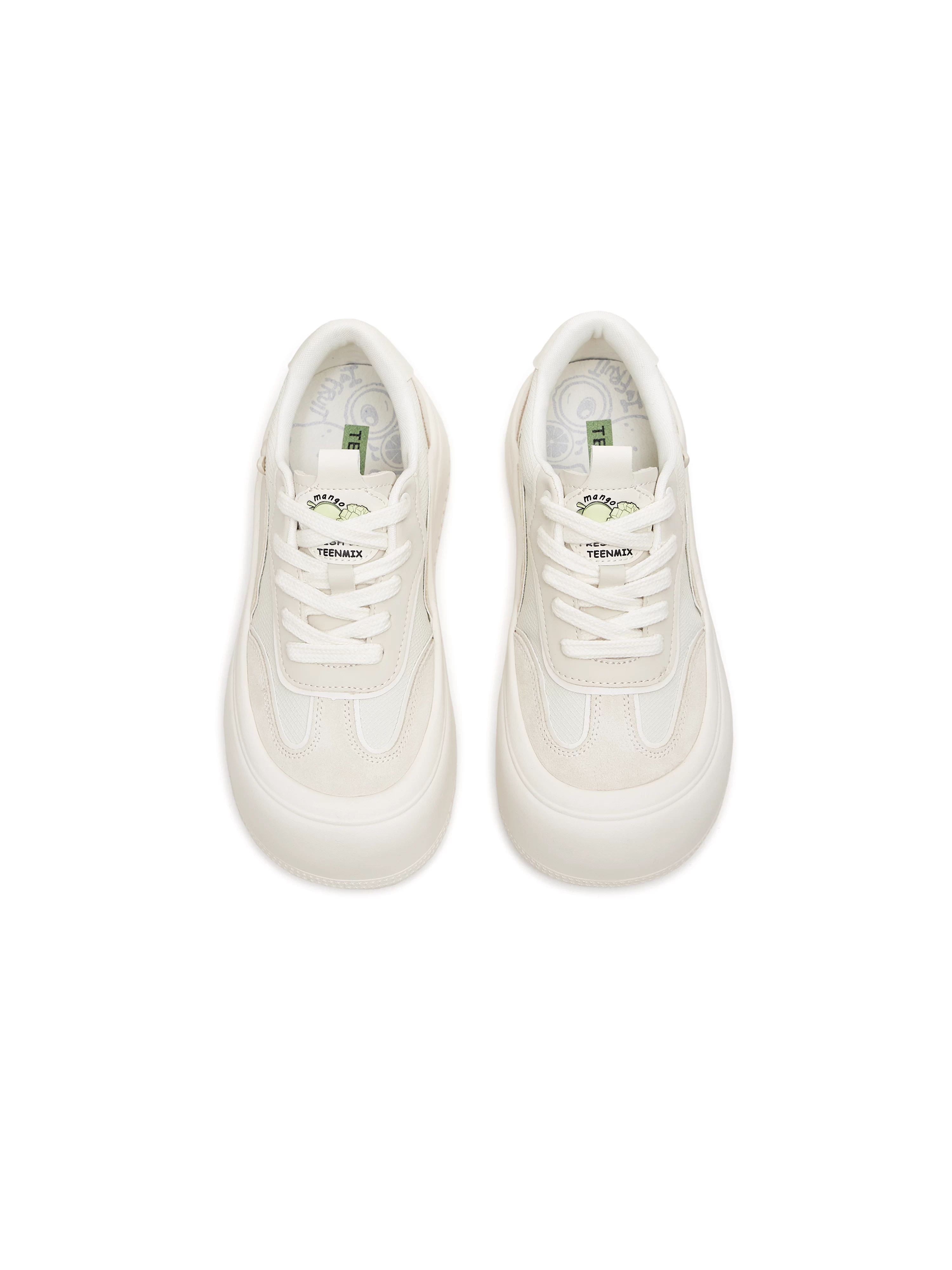 Giày thể thao đế dày tăng chiều cao đa năng Tianmeiyi, giày mũi rộng dành cho nữ, giày thể thao màu vàng, giày thường, mẫu mới mùa thu 2025.