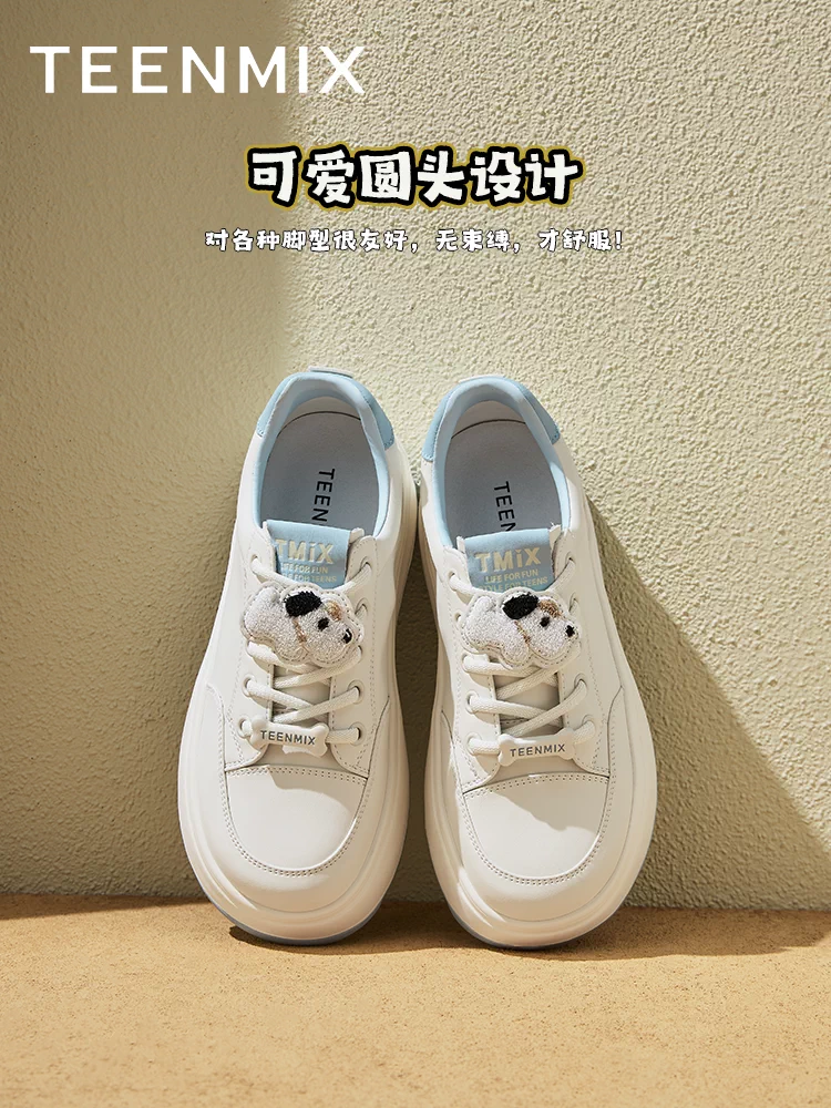 Giày thể thao đế dày tăng chiều cao kiểu thú cưng dễ thương Tianmeiyi, giày thường ngày dành cho nữ, mẫu mới mùa xuân.
