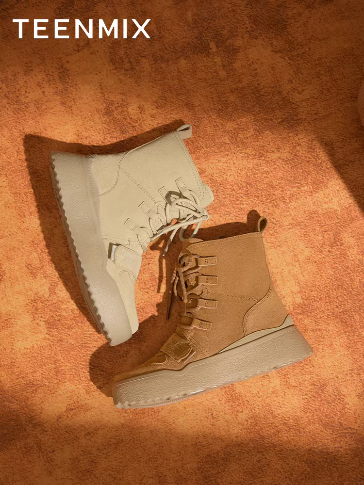 Tianmeiyi giải trí ngoài trời lót lông cừu ấm áp giày đi tuyết giày cotton nữ đế dày giày bốt ngắn mùa đông mẫu mới CPP46DD4