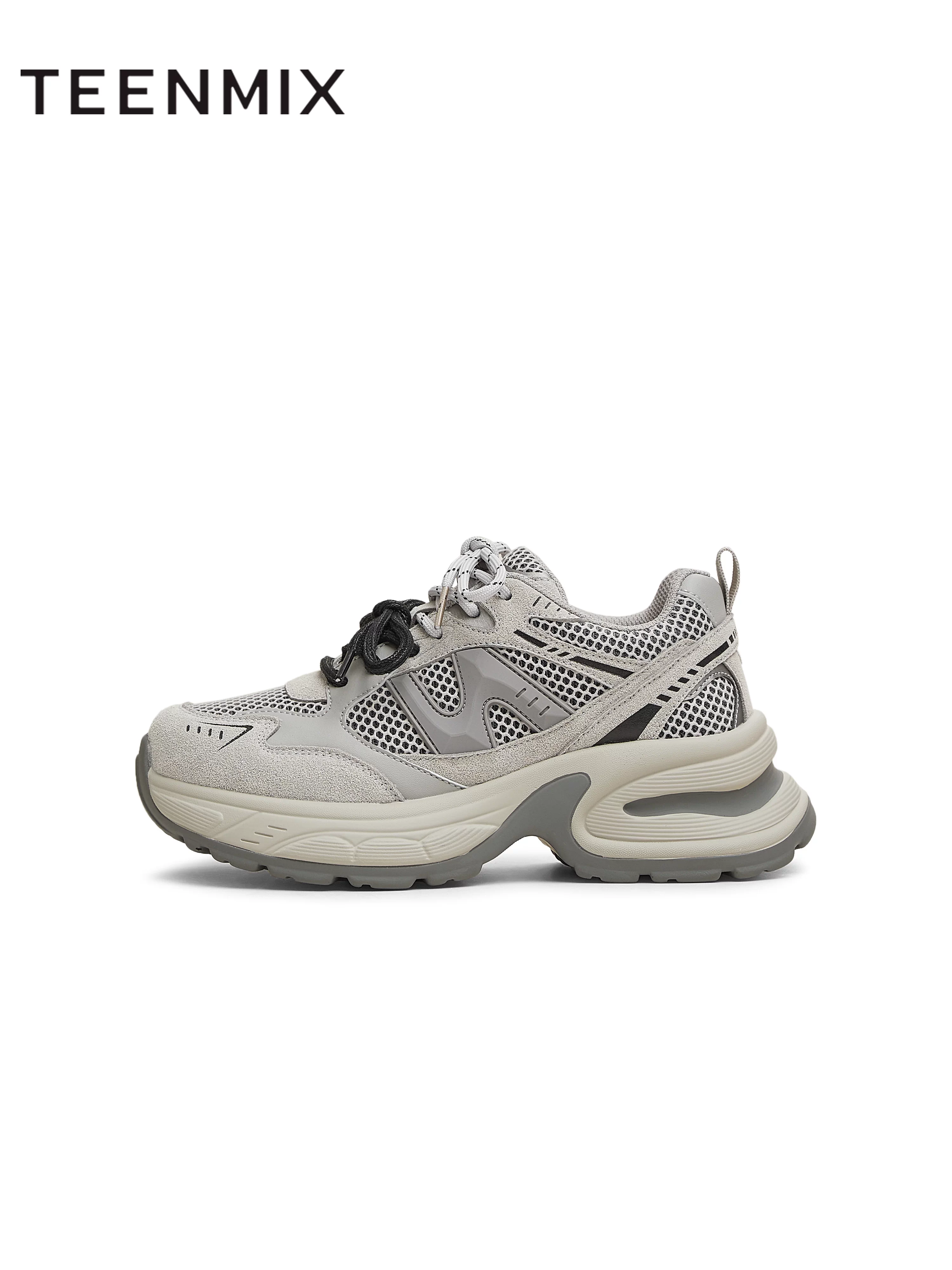 Giày thể thao nữ Tianmeiyi đế dày tăng chiều cao kiểu retro, dây giày đôi, mẫu mới 2025 KD077AM5