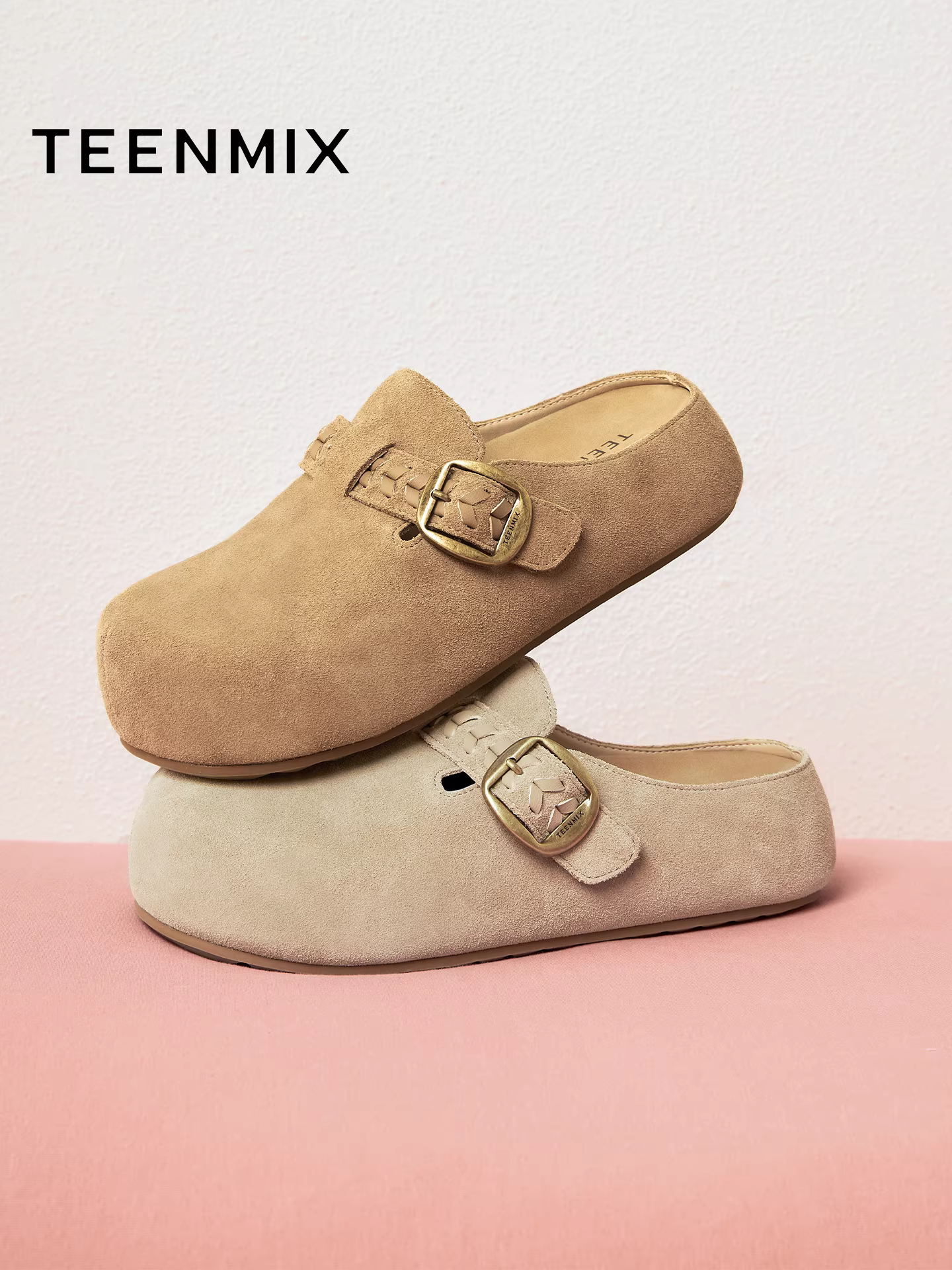 Dép nửa kín kiểu Birkenstock đế dày tăng chiều cao Tianmeiyi dành cho nữ, dép đi ngoài trời thường ngày, mẫu mới thu 2025 BL561CH5