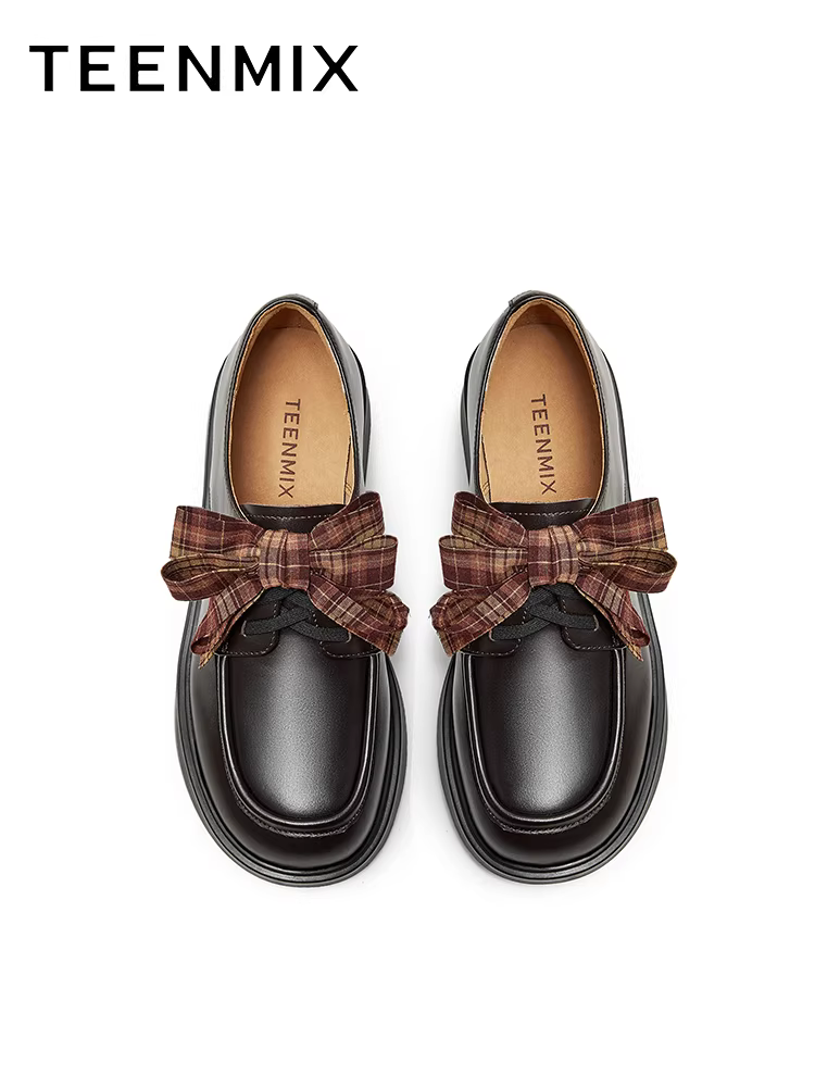 Giày da đế dày kiểu Anh của Học viện Tianmeiyi dành cho nữ, giày lười thông thường, giày đơn cổ điển, mẫu mới COY27CM4