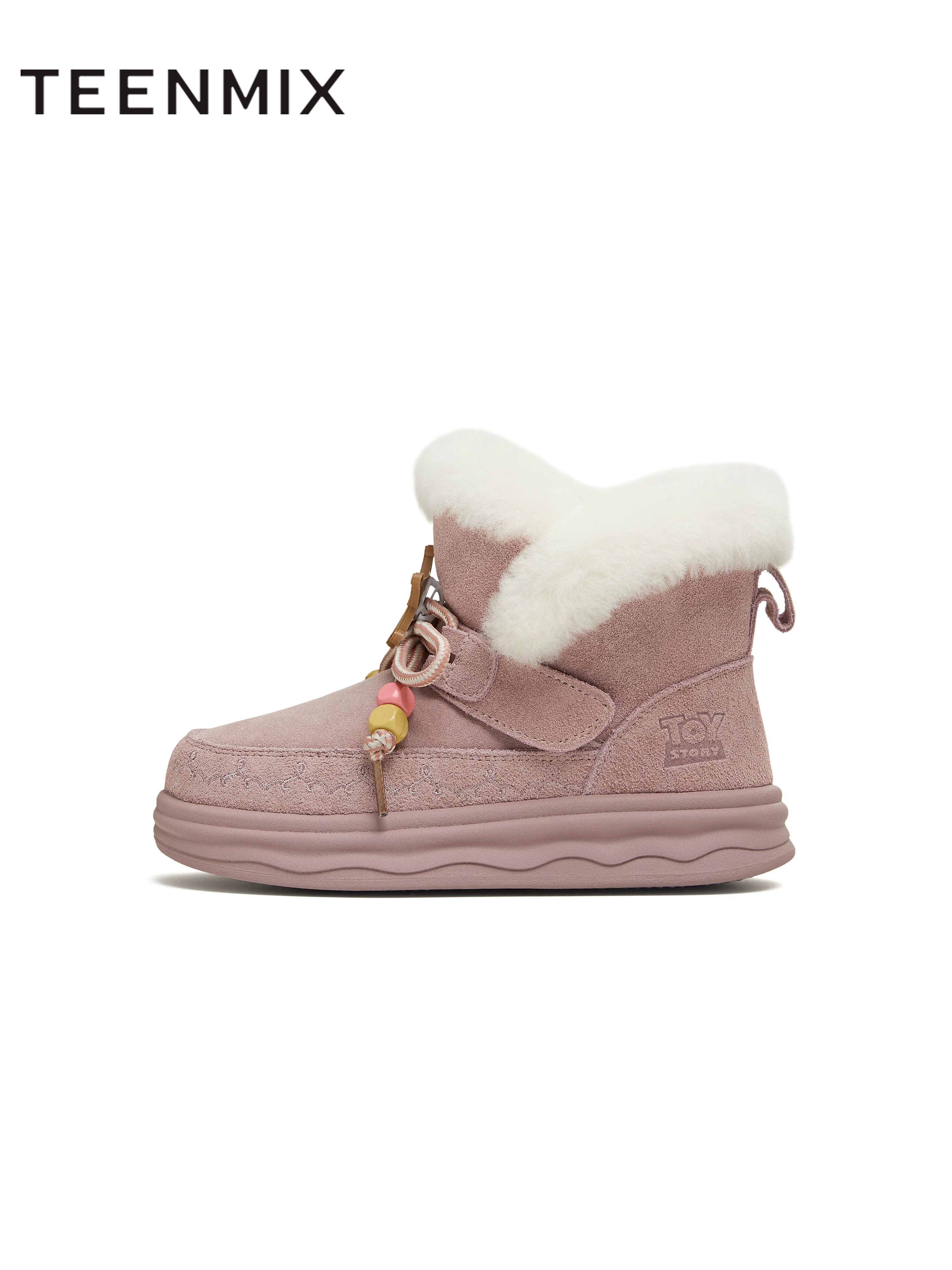 Giày bốt tuyết trẻ em lót lông cừu đế dày giữ ấm Tianmeiyi, giày cotton, kiểu dáng thường ngày, bốt ngắn, mẫu mới 2025 08748DD5