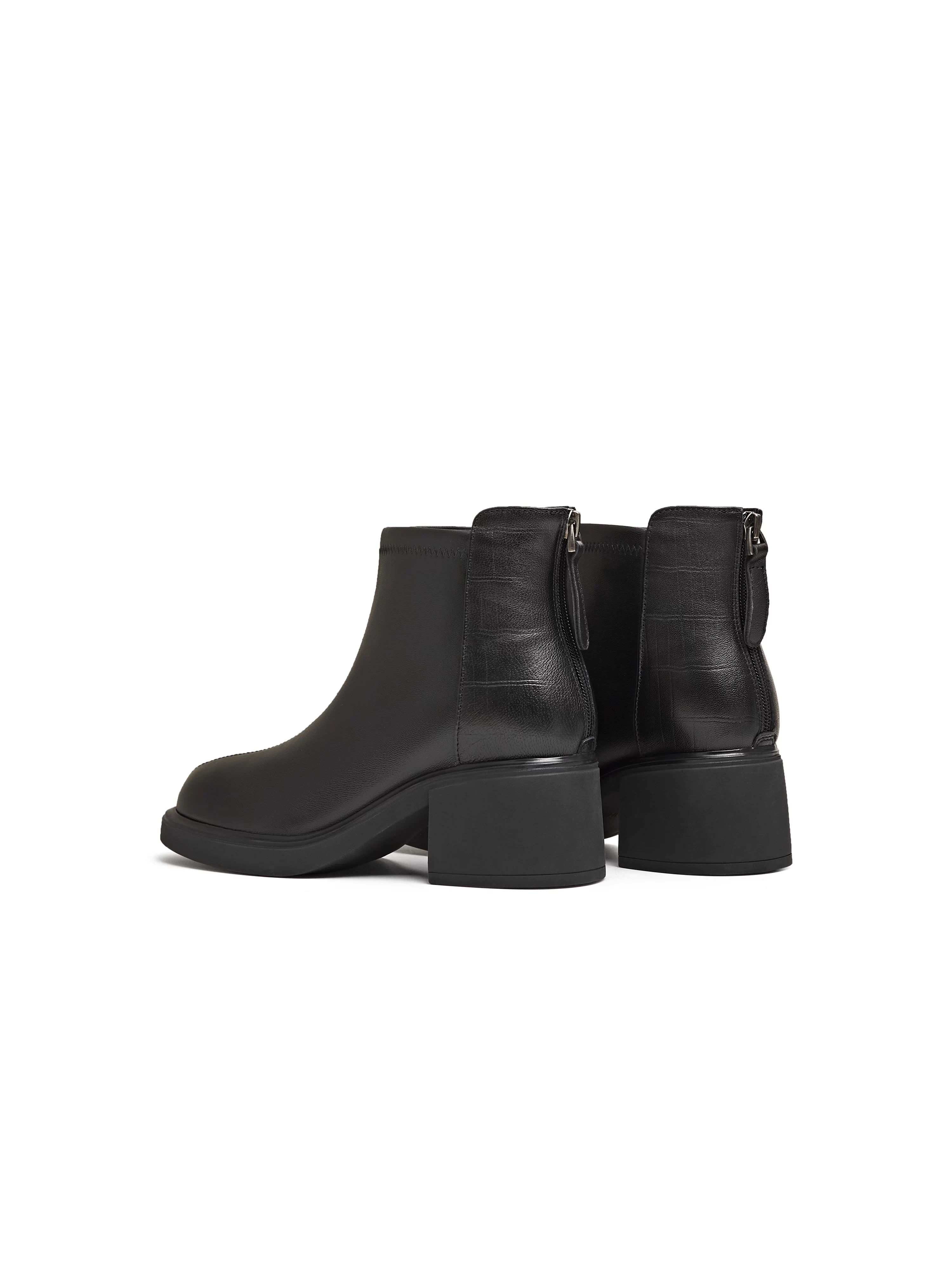 Giày bốt thời trang đế dày kiểu cổ điển Tianmeiyi, giày bốt da nữ, giày cao gót, bốt ngắn, mẫu mới mùa đông 2025 BL731DD5