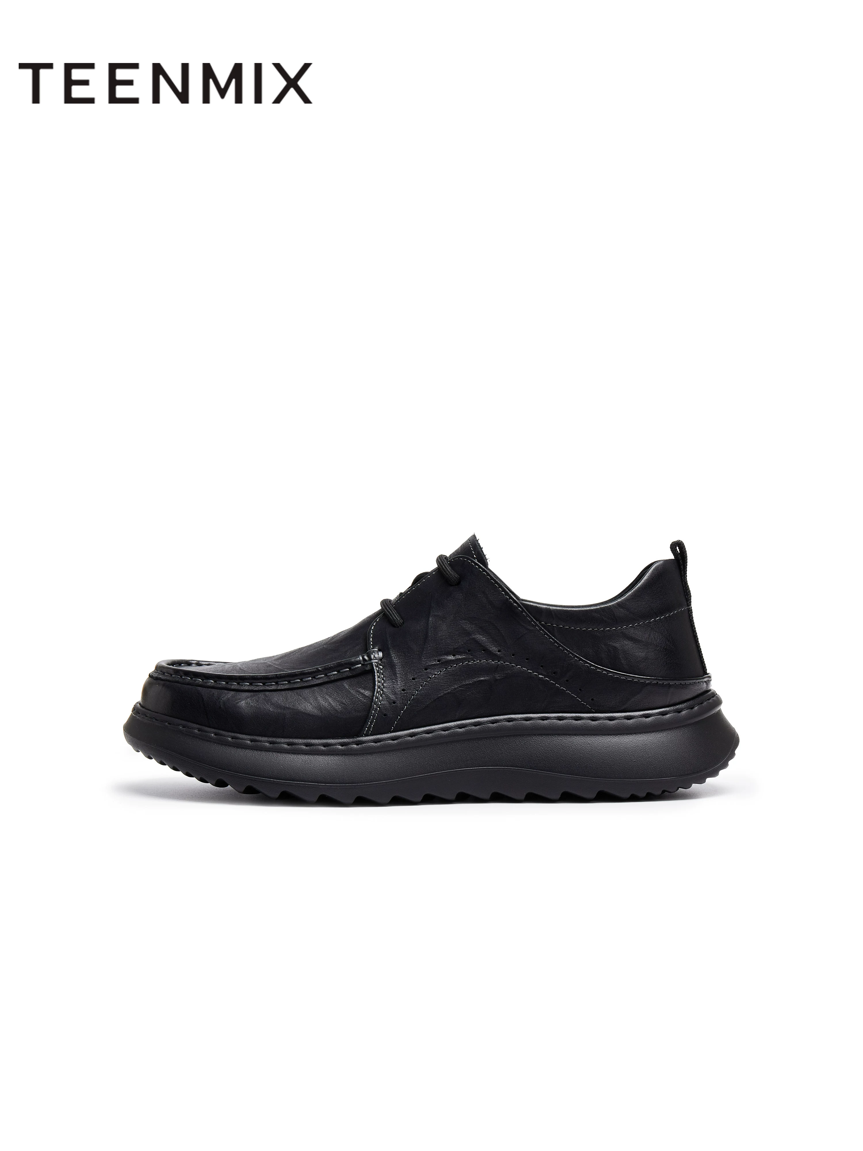 Giày da nam thời trang thu đông 2025 Tianmeiyi, kiểu dáng cùng mẫu, đa năng, buộc dây, màu trơn, phong cách thường ngày 3VX01CM5