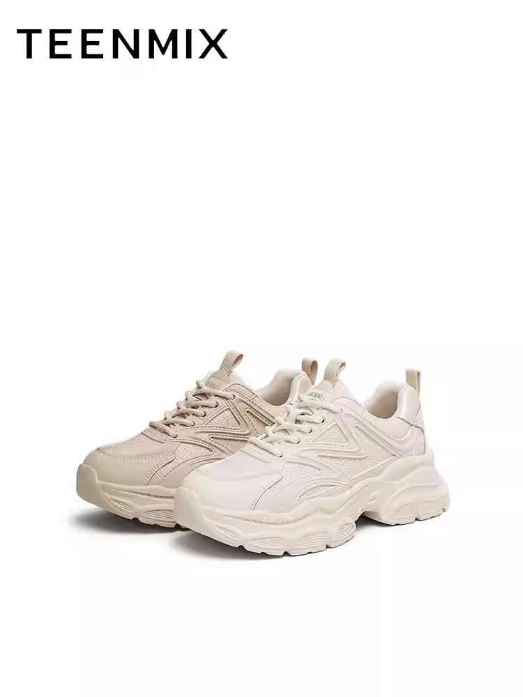 Tianmeiyi retro đế dày bố giày buộc dây giày thể thao nữ màu trắng giày mùa xuân mẫu mới BK741AM5
