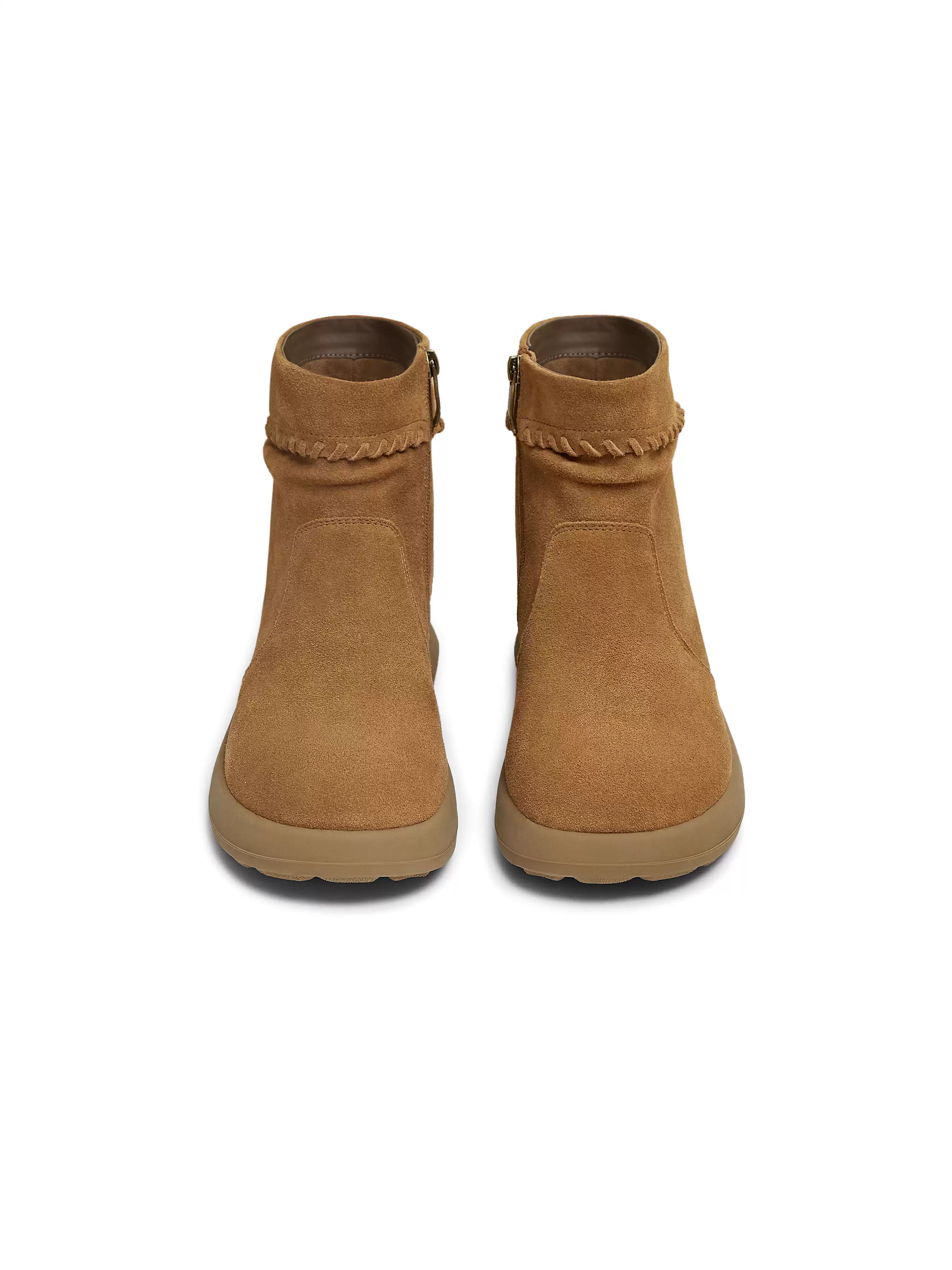 Giày bốt cổ điển đế dày Tianmeiyi, kiểu bốt xếp tầng, giày nữ, bốt thời trang, bốt ngắn, mẫu mới mùa đông 2025 KNZ26DD5