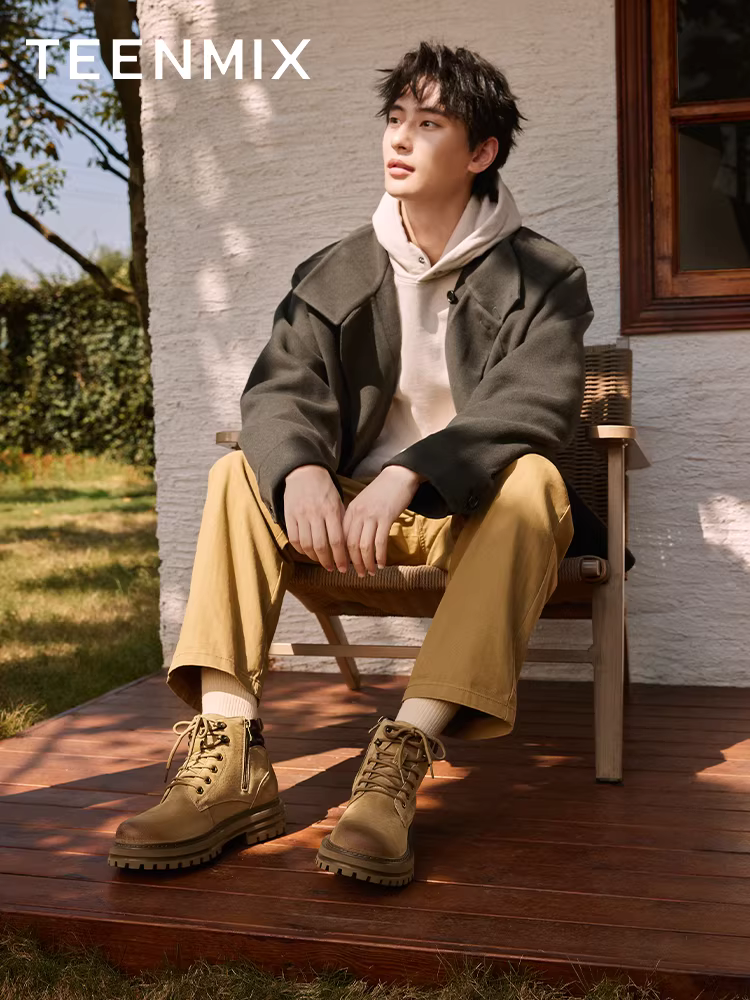 Giày bốt Martin phong cách mới mùa đông Tianmeiyi, giày bốt ngắn đi làm ngoài trời đa năng, giày bốt công nhân nam GZX25DD4