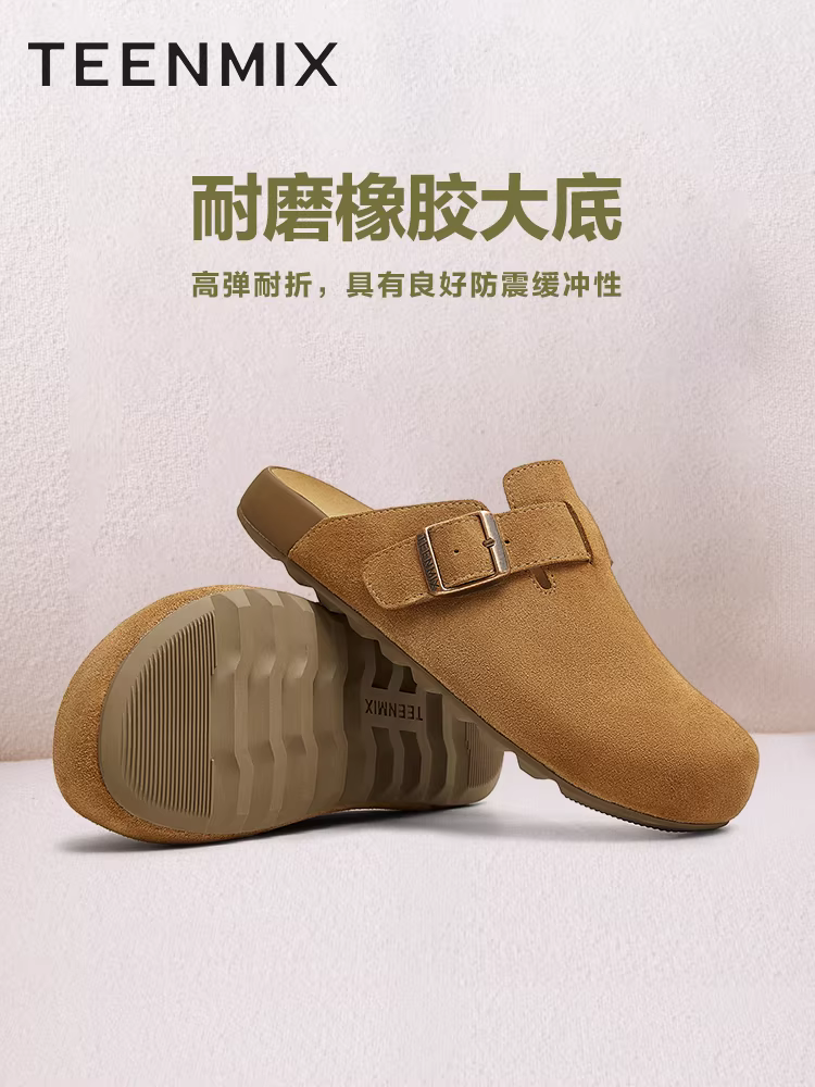 Dép nửa kín mũi kiểu Birkenstock đế dày cổ điển Tianmeiyi, dép xỏ ngón thông thường dành cho cả nam và nữ, mẫu mới mùa hè.