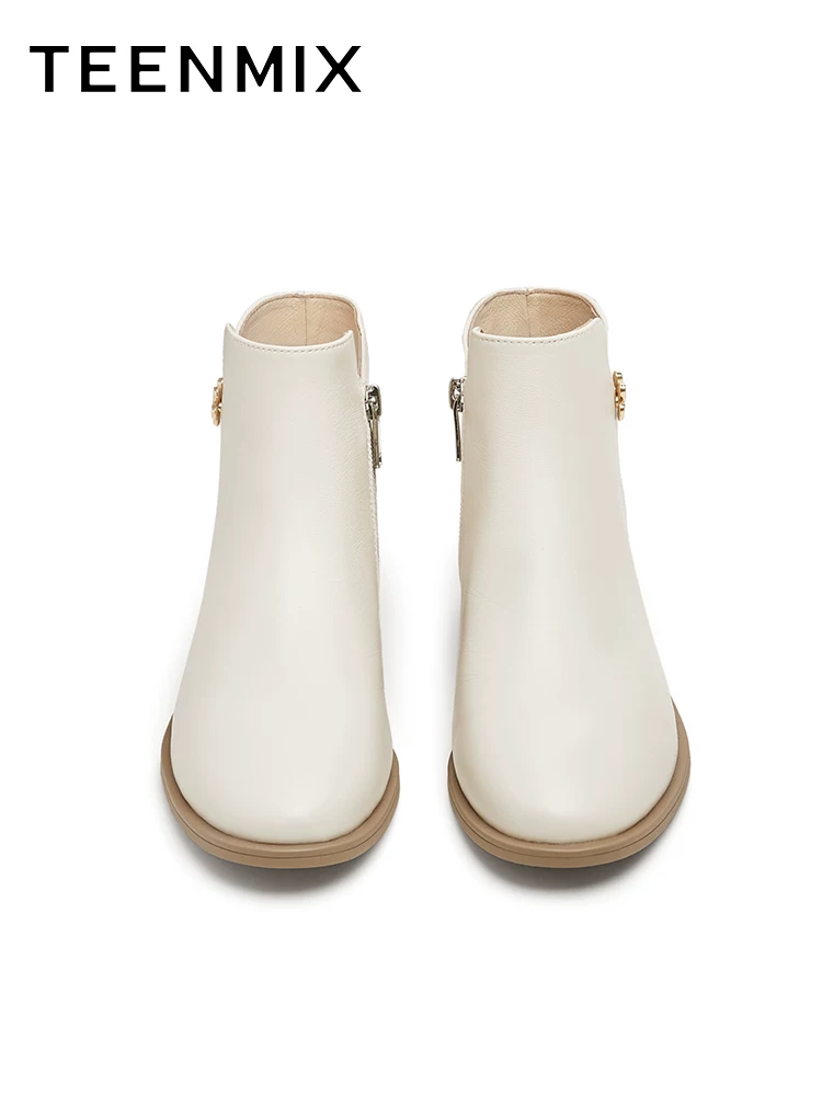 Tianmeiyi retro nhung mắt cá chân giày bốt Chelsea thời trang giày nữ đế dày bốt ngắn bốt da mùa đông phong cách mới