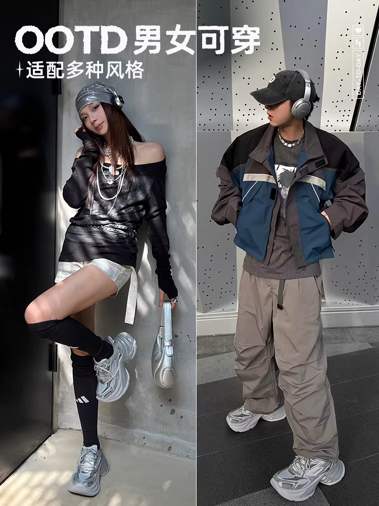 Giày thể thao đế dày tăng chiều cao kiểu Tianmeiyi của Chu Ứng dành cho nữ, giày thể thao cổ điển mùa xuân mới.