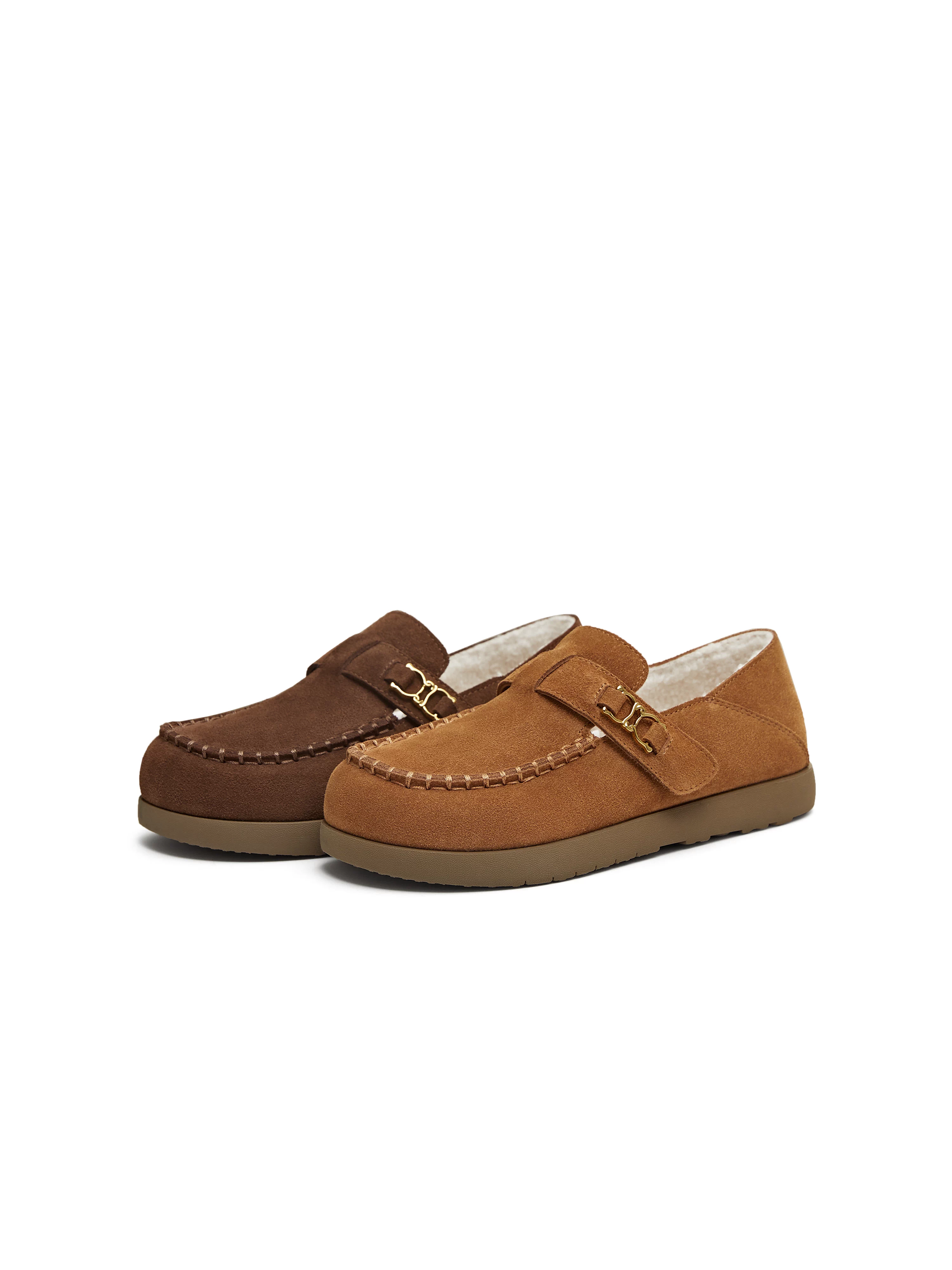 Giày lông ấm kiểu cổ điển Tianmeiyi, giày bông nữ, giày Birkenstock, ủng tuyết, ủng ngắn, kiểu mới mùa đông 2025