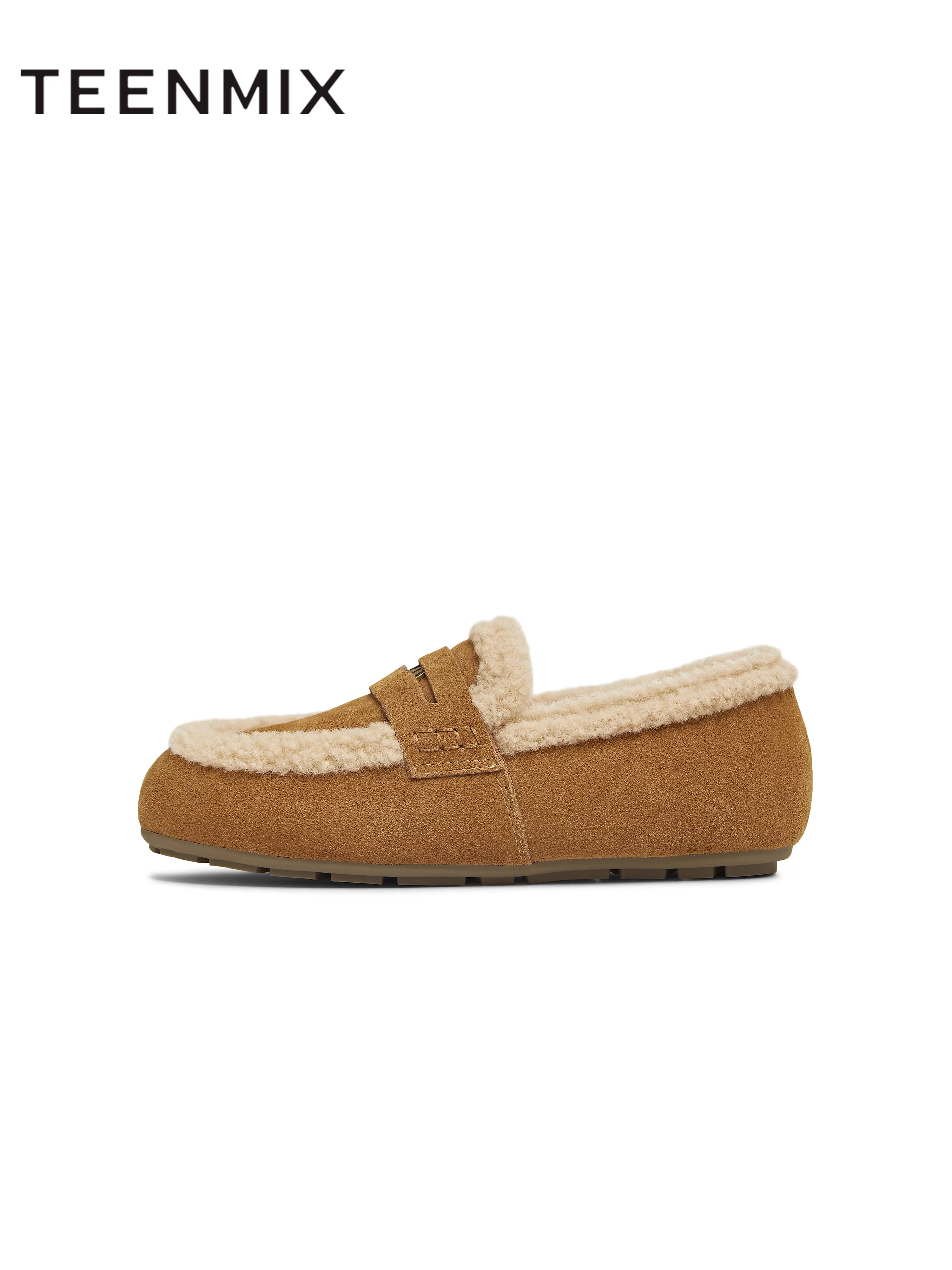 Giày lười lông thú Tianmeiyi, giày lông, giày cotton nữ, giày bệt không dây, mẫu mới mùa đông 2025 KE083DM5