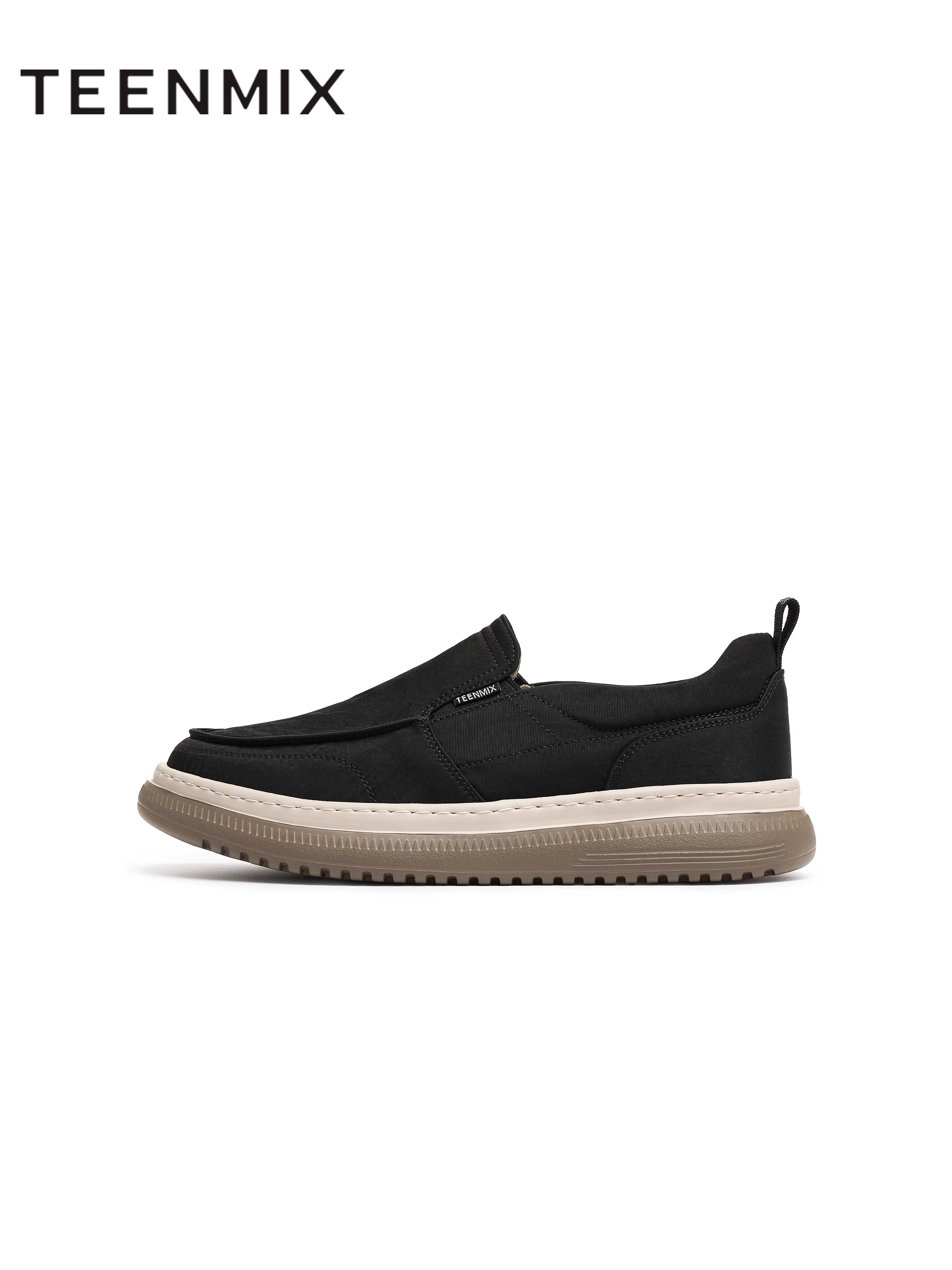 Giày vải nam Tianmeiyi 2025 thu đông kiểu mới, thiết kế cùng mẫu, kiểu lười, đế dày, màu trơn, đa năng 3VQ01CM5