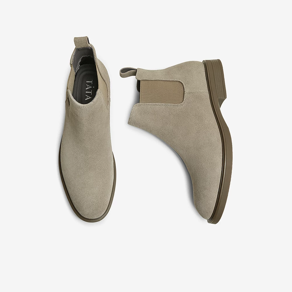 Giày Chelsea da thật Tata Anh Quốc, giày nam, giày ấm kiểu ống khói, giày ngắn, mẫu mới 2024 VVX02DD4