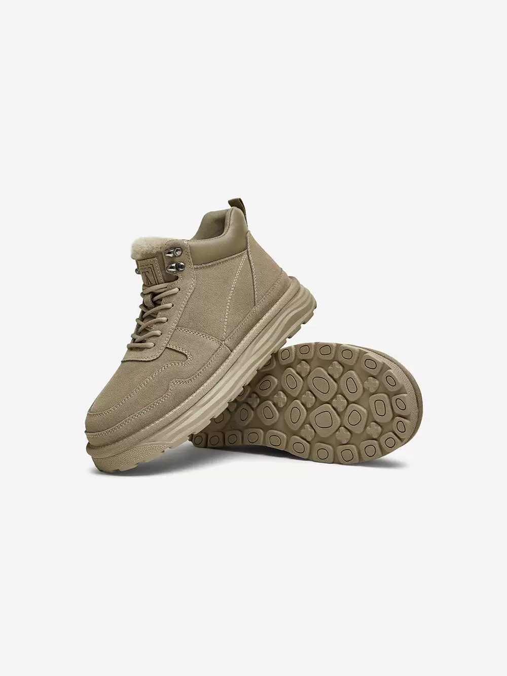 Giày bốt tuyết đế dày TATA dành cho nam, lót lông cừu, giữ ấm, kiểu Martin, giày cotton cổ cao, mẫu mới mùa đông