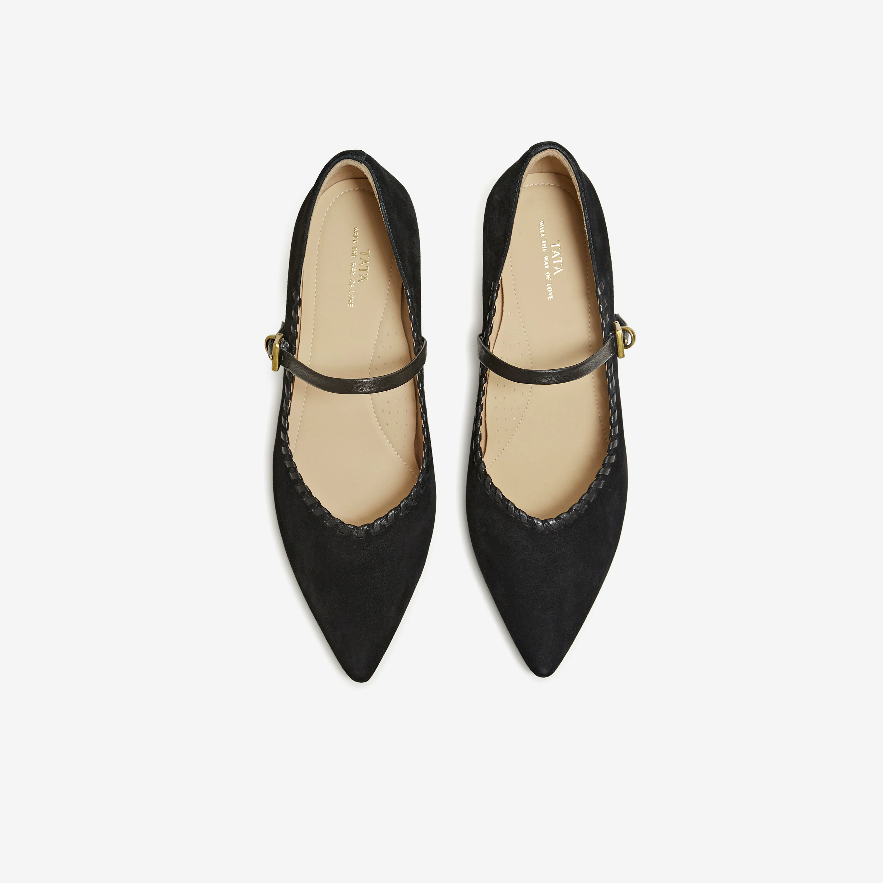 Giày Nữ TATA 2026 Mùa Xuân Da Cừu Mary Jane Giày Nông Giày Đơn Thanh Lịch Giày Thường XGM06AQ6