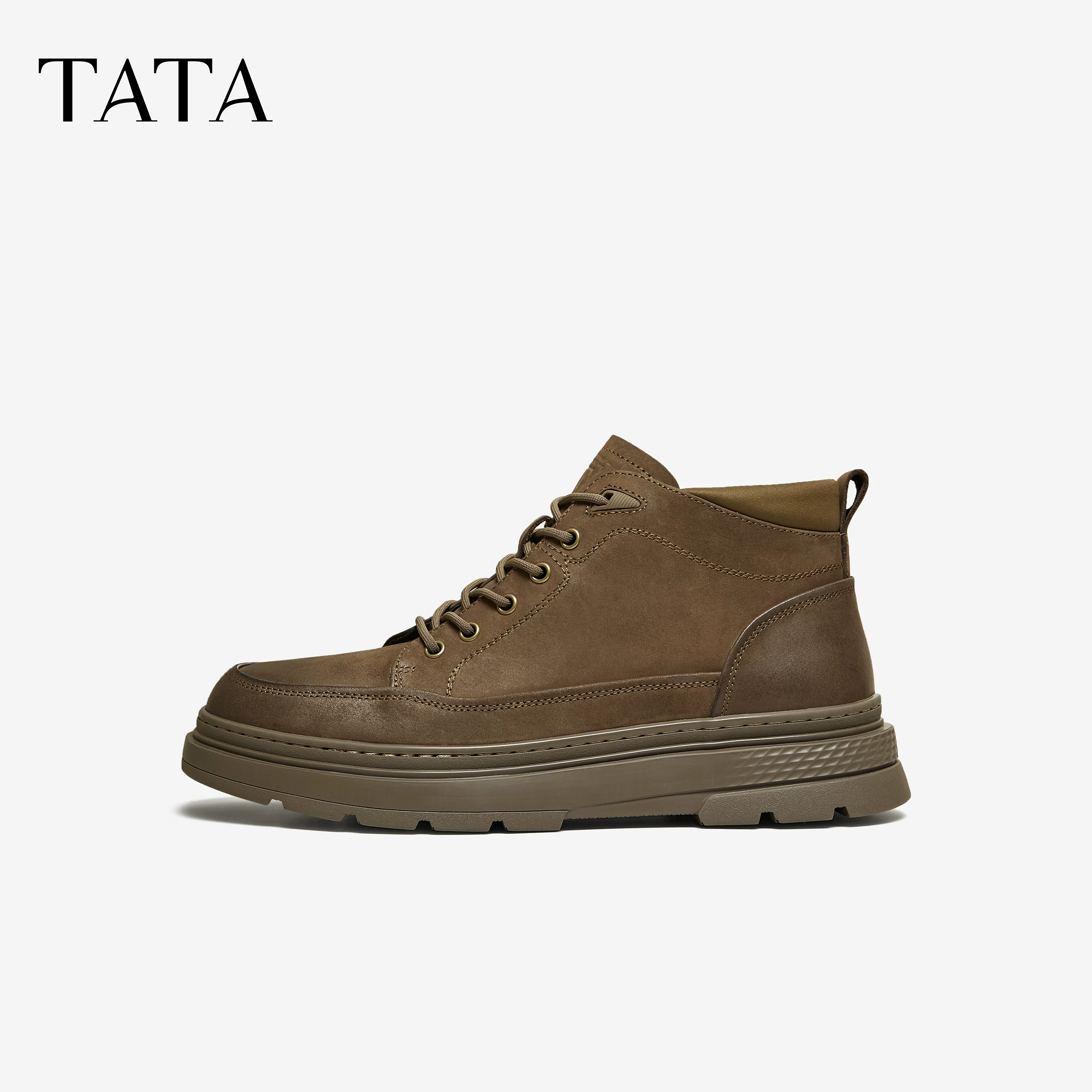 Giày Nam TATA 2025 Mùa Đông Mall Cùng Phong Cách Giày Bốt Thời Trang Đơn Giản Đa Năng Giày Bốt Nam Mẫu Mới QJE01DD5