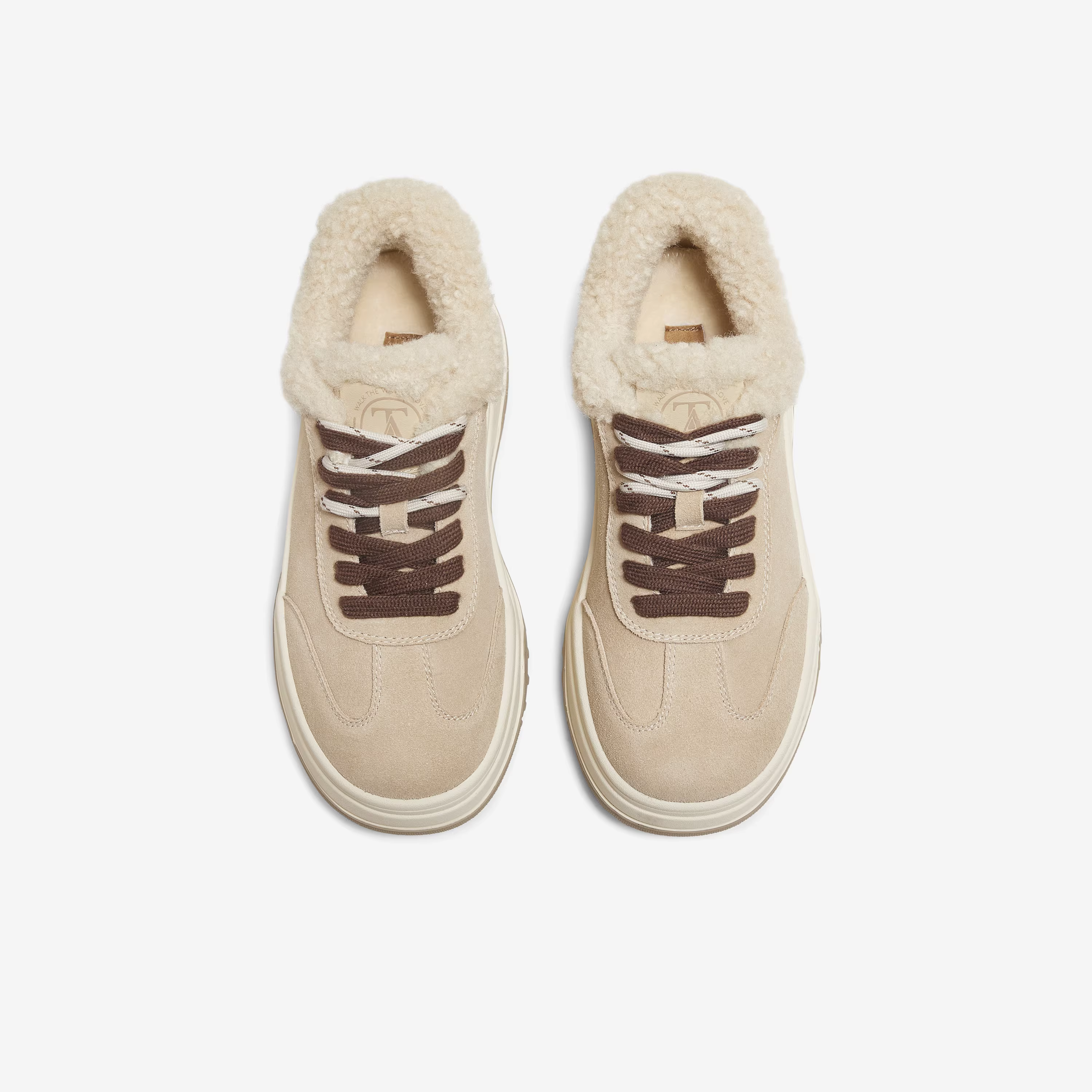 Giày nữ TATA 2025 kiểu mới mùa đông, lót lông cừu, giày tập Đức đế dày, giữ ấm, giày thể thao thường ngày CJC01DM5