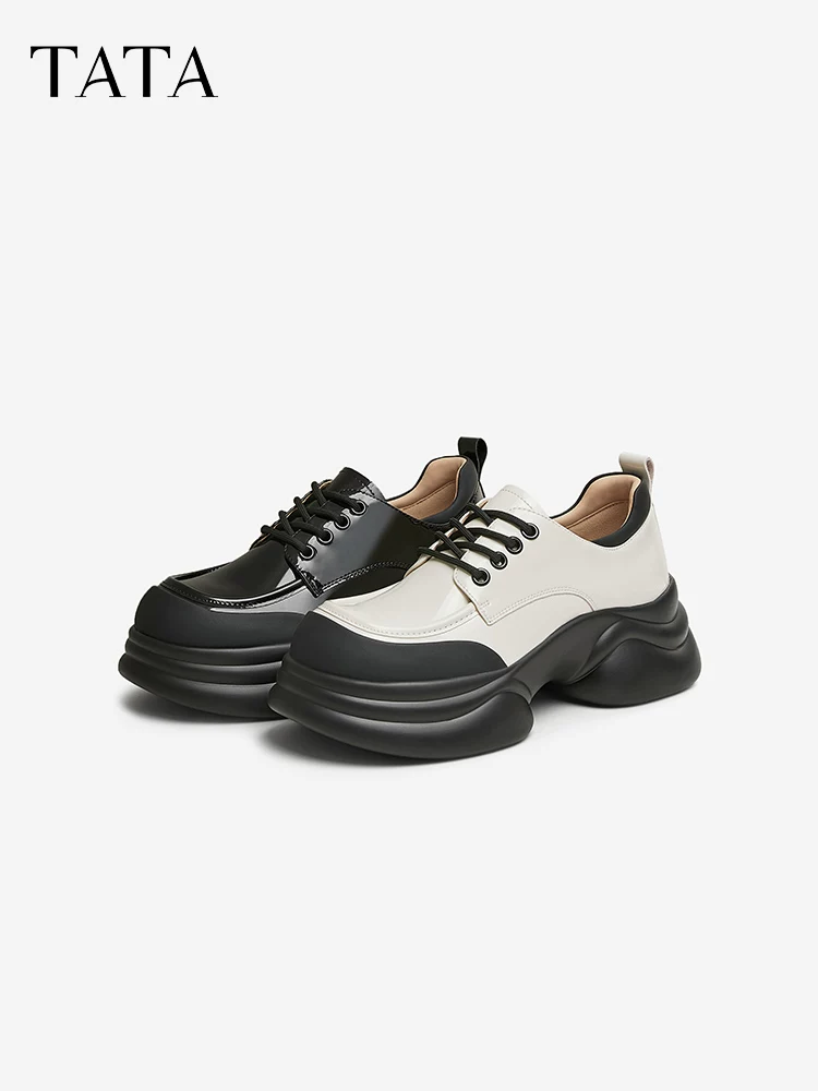 Giày Da Đế Dày TATA Cho Nữ, Giày Đế Xuồng, Giày Đồng Phục Mới Mùa Xuân, Giày JK CCJ03AM5