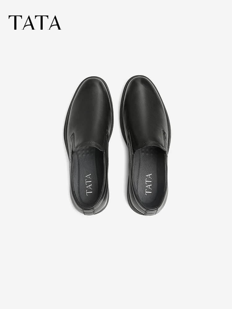Giày da công sở nam TATA kiểu lười, giày bố da thật, mẫu mới xuân 2025 mã 21039AM5