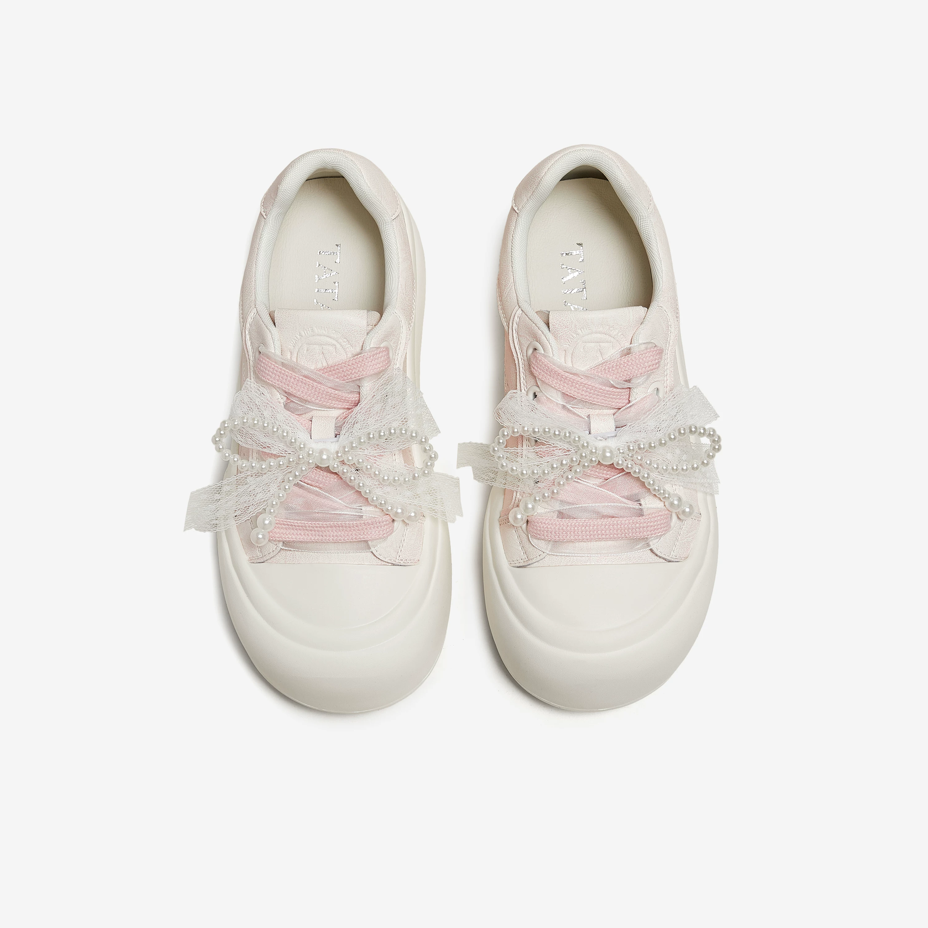 Giày Nữ TATA 2025 Thời Trang Mùa Đông Giày Thường Ngày Đế Dày Giày Sneaker Trắng Mới Mũi Tròn Đế Dày CP304CM5