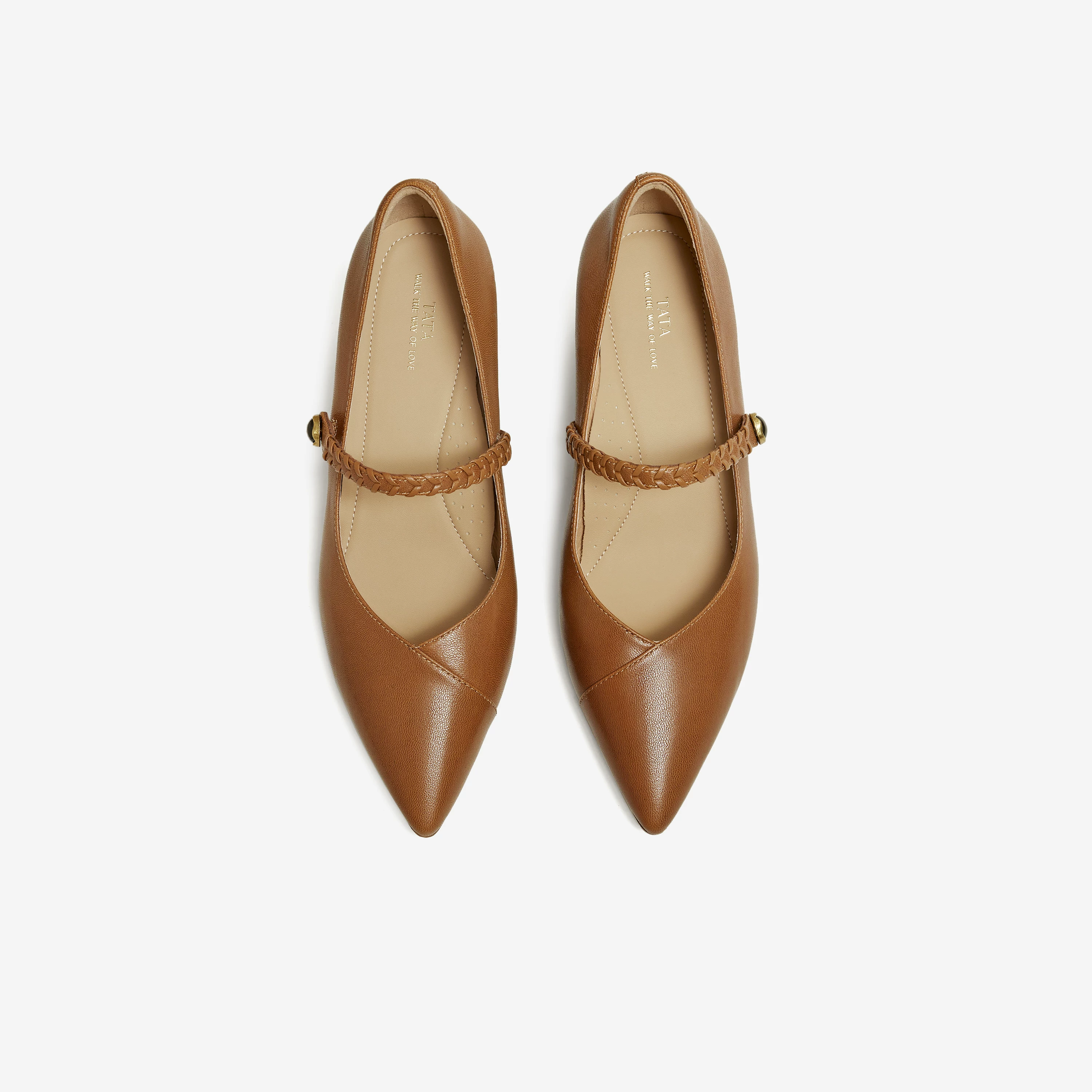 Giày Nữ TATA 2026 Mùa Xuân Da Cừu Nông Giày Đơn Giày Casual Thanh Lịch Mary Jane Giày XGM05AQ6