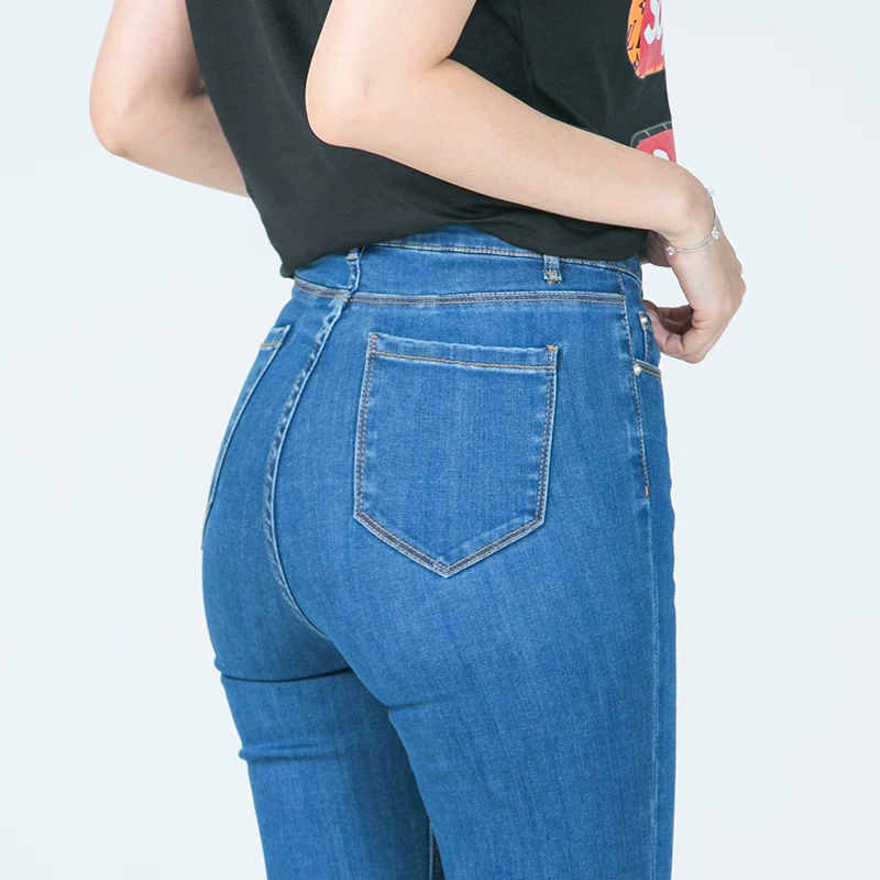 Quần jean skinny nữ cạp cao, ôm sát, dài đến mắt cá chân, kiểu dáng mới xuân thu 2025, quần bút chì tôn dáng.