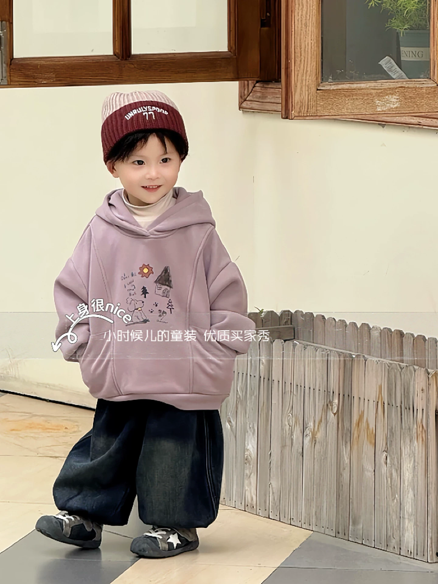 Thiết kế sành điệu~Chất liệu lông cáo bạc mềm mại và co giãn~Áo nỉ có mũ in hình hoạt hình phong cách Hàn Quốc cho trẻ em, hợp thời trang và rộng rãi cho bé trai và bé gái, ấm áp và thoải mái.