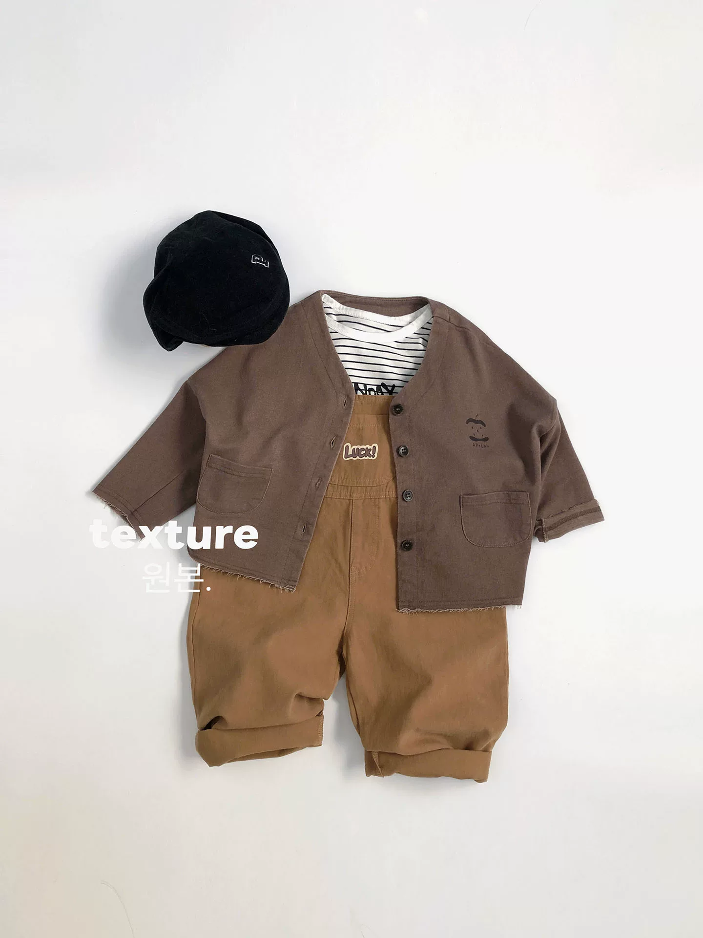 Vẻ ngoài sành điệu~Chất liệu cotton nguyên chất, thân thiện với làn da~Quần yếm in họa tiết có thể điều chỉnh cho trẻ em phong cách Hàn Quốc mùa xuân thu, kiểu dáng unisex thời thượng.