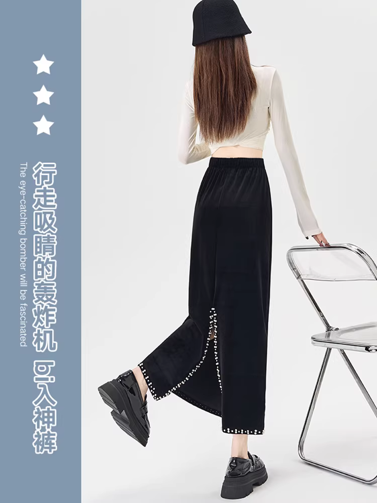 Váy midi nhung nữ, thu đông, váy nhung xẻ tà, dài và rất đẹp, váy dài lưng cao.